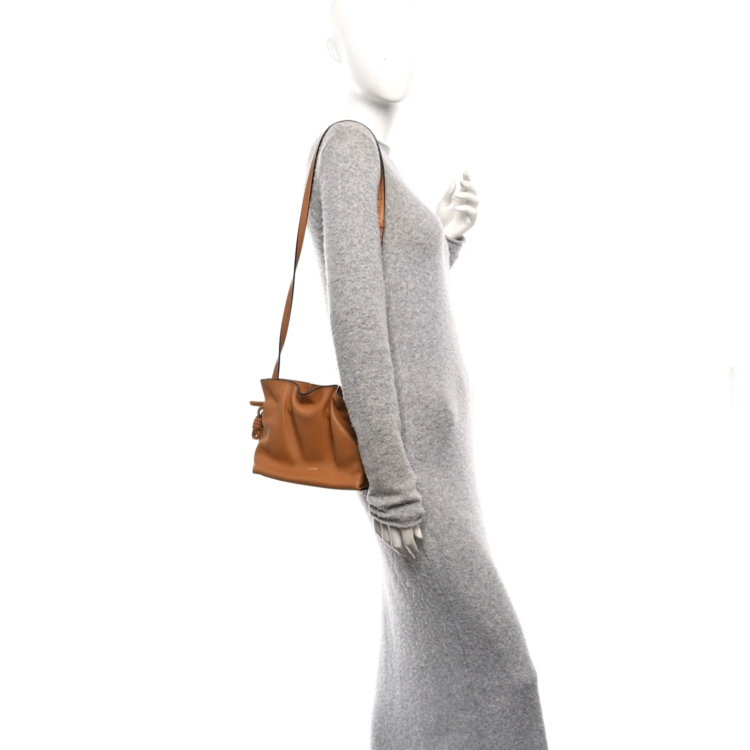 Calfskin Mini Flamenco Knot Clutch Warm Desert - Image 2