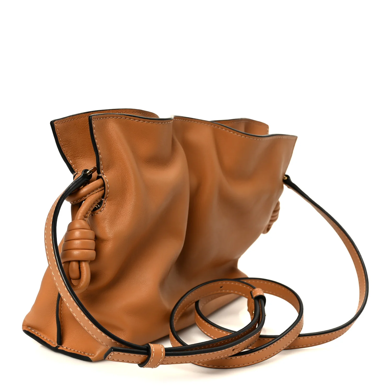 Calfskin Mini Flamenco Knot Clutch Warm Desert - Image 3