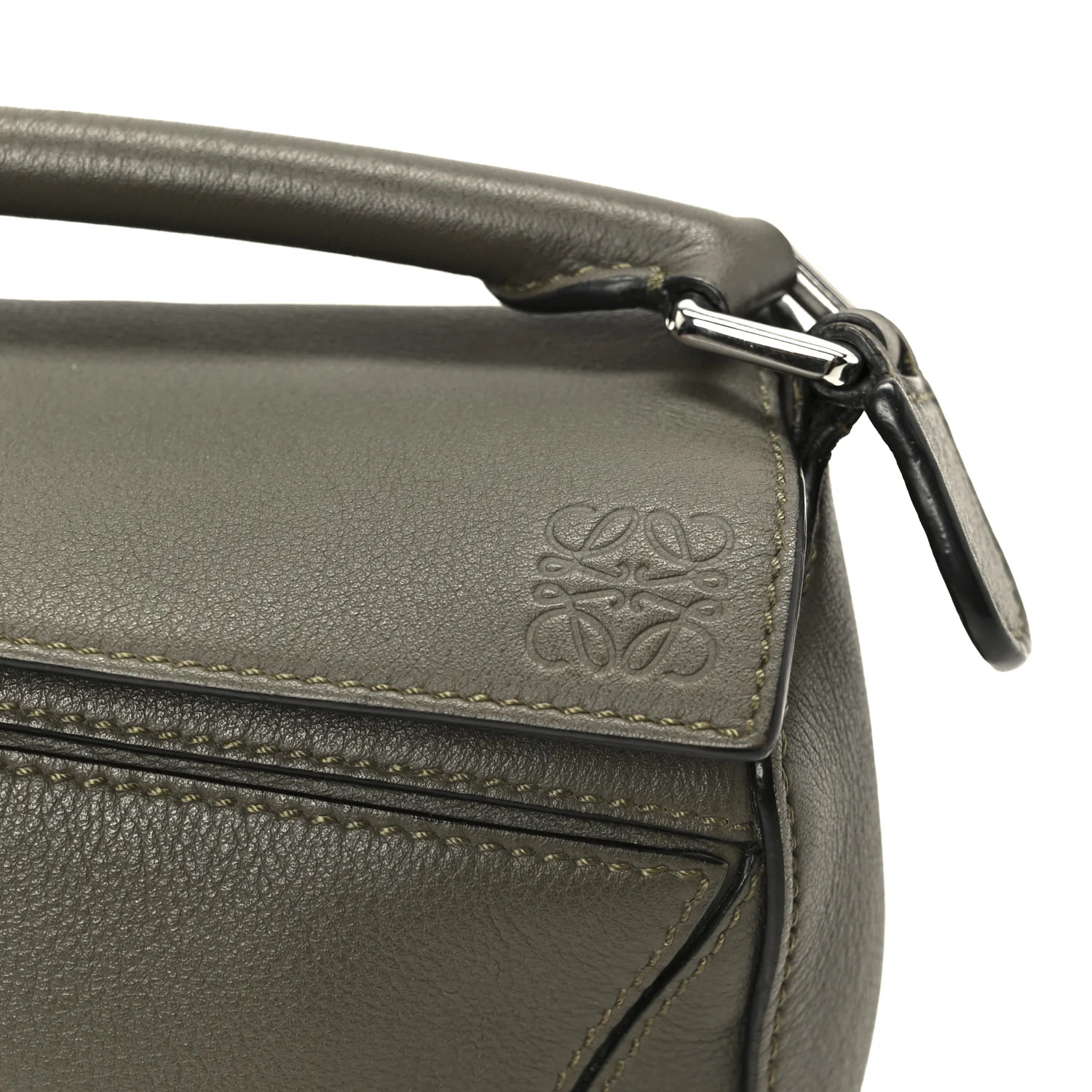 Calfskin Mini Puzzle Bag Khaki Green - Image 8
