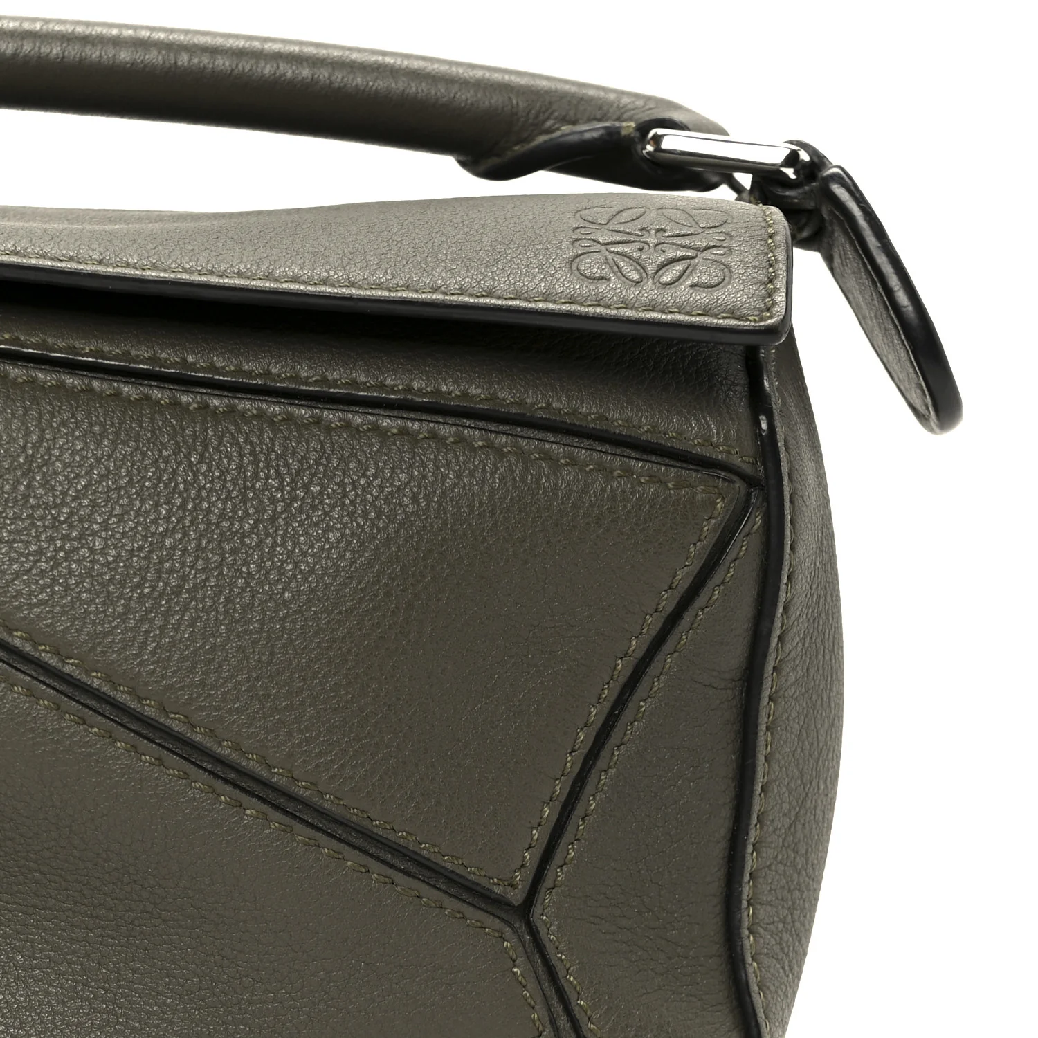 Calfskin Mini Puzzle Bag Khaki Green - Image 9