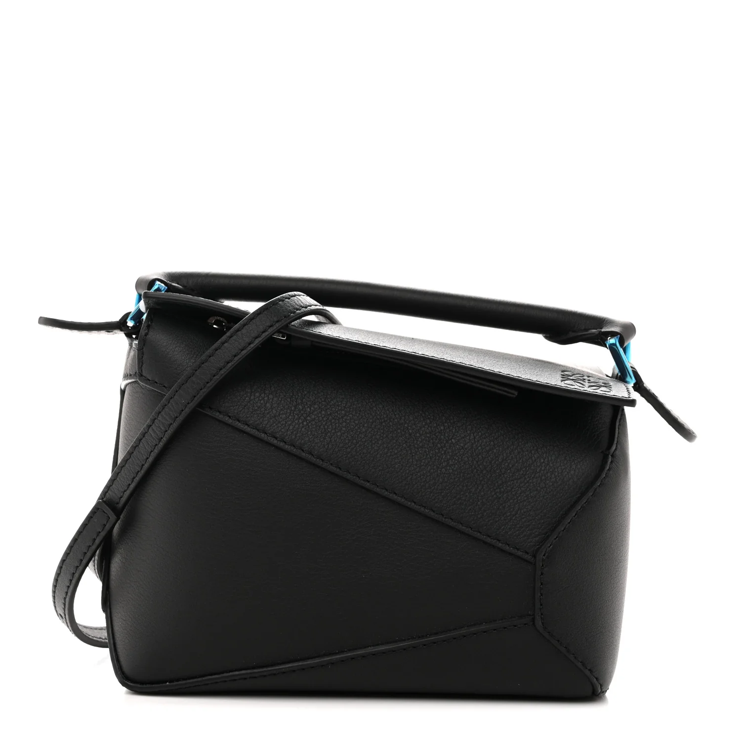 Calfskin Mini Puzzle Edge Bag Black