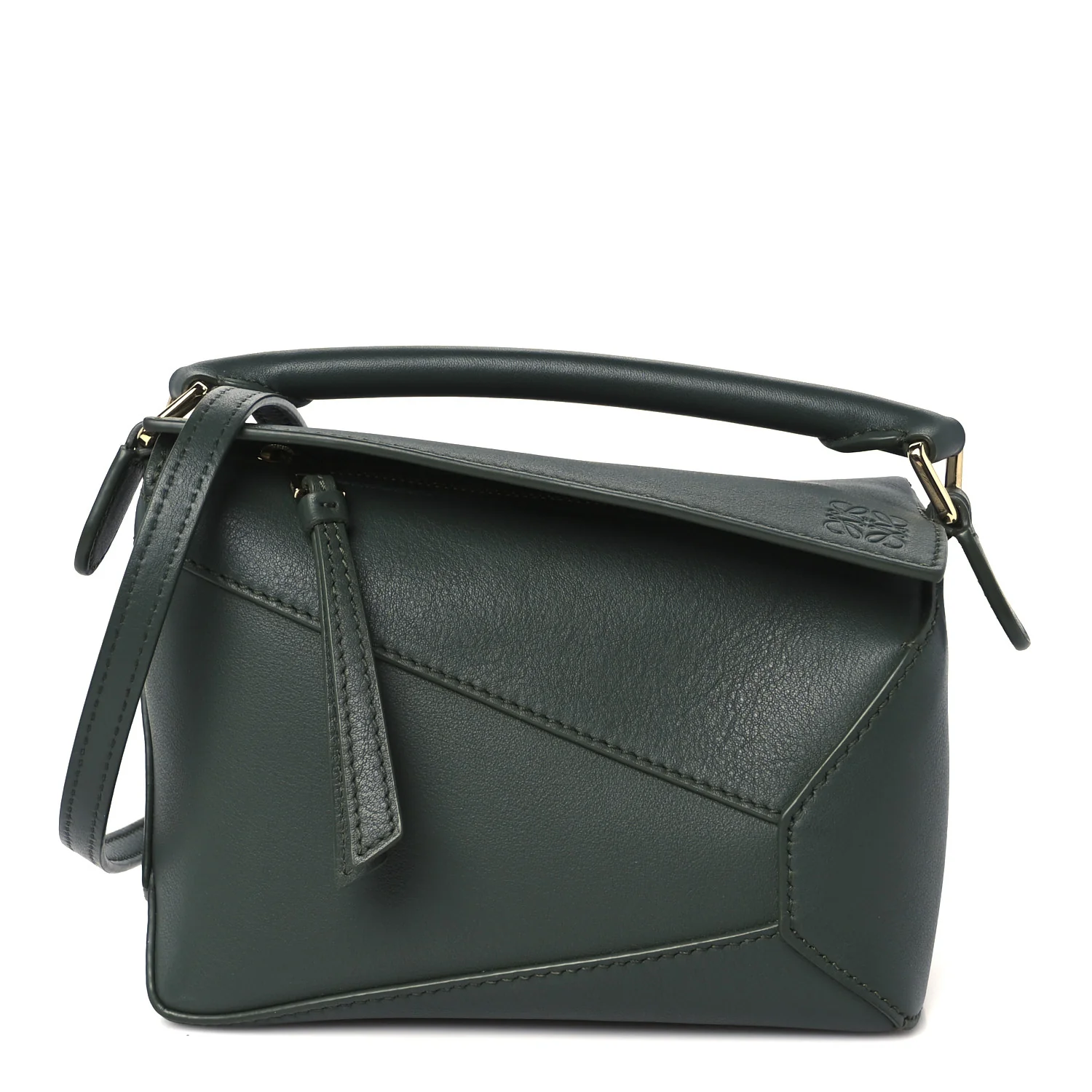 Calfskin Mini Puzzle Edge Bag Vintage Khaki