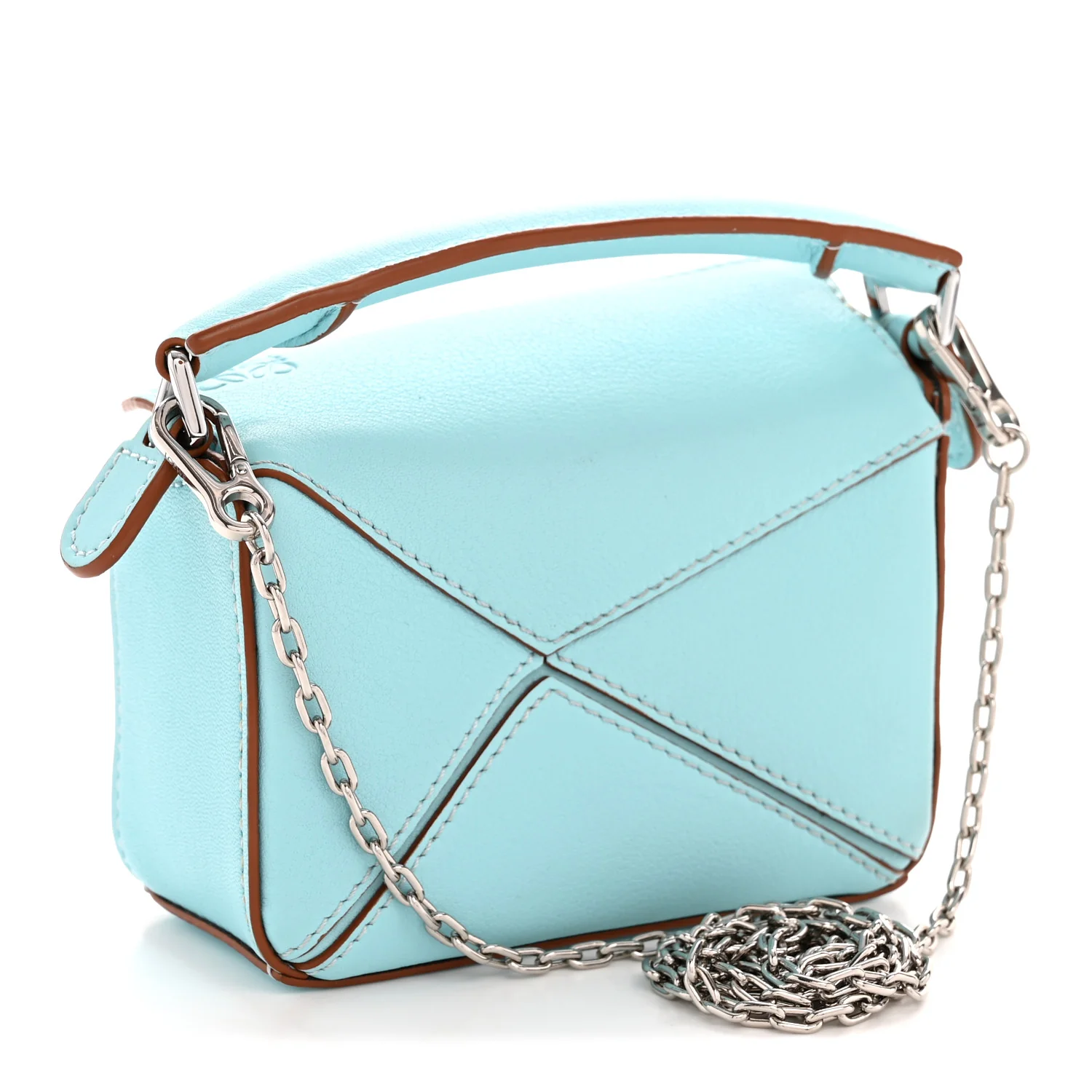 Calfskin Nano Puzzle Bag Pacific Aqua - Image 3