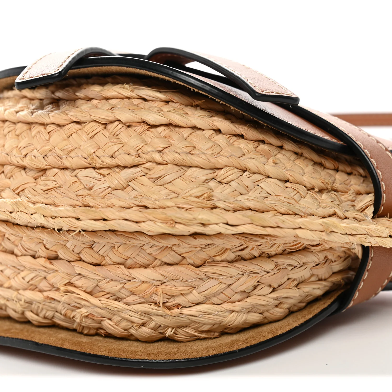 Calfskin Raffia Mini Gate Crossbody Bag Natural Tan - Image 10