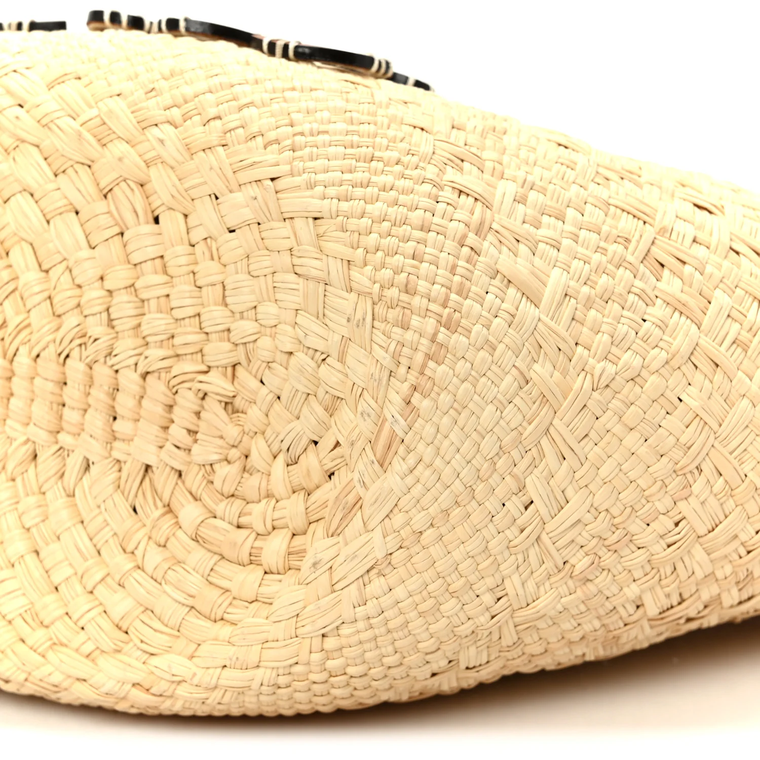Calfskin Raffia Paulas Ibiza Small Anagram Basket Tote Bag Natural Tan - Image 10