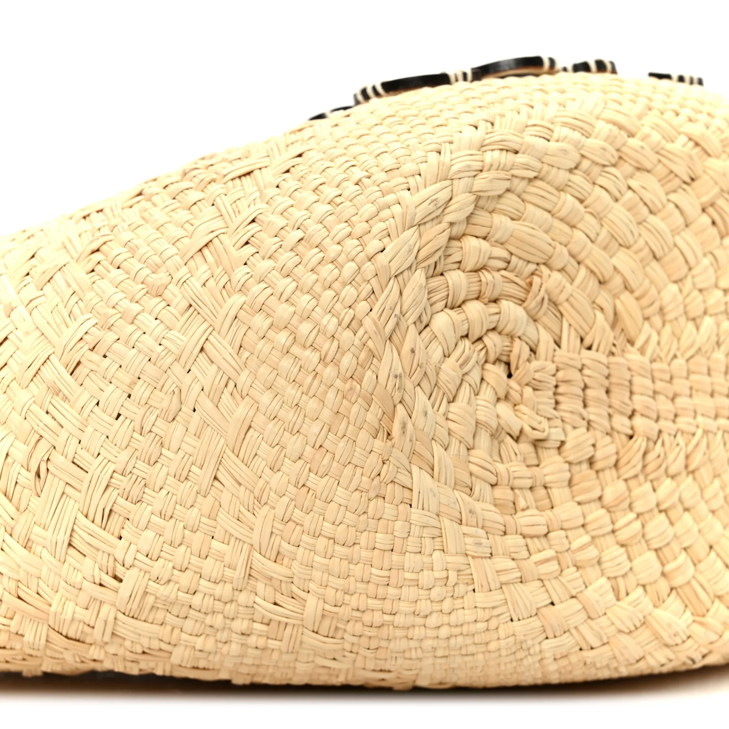 Calfskin Raffia Paulas Ibiza Small Anagram Basket Tote Bag Natural Tan - Image 9