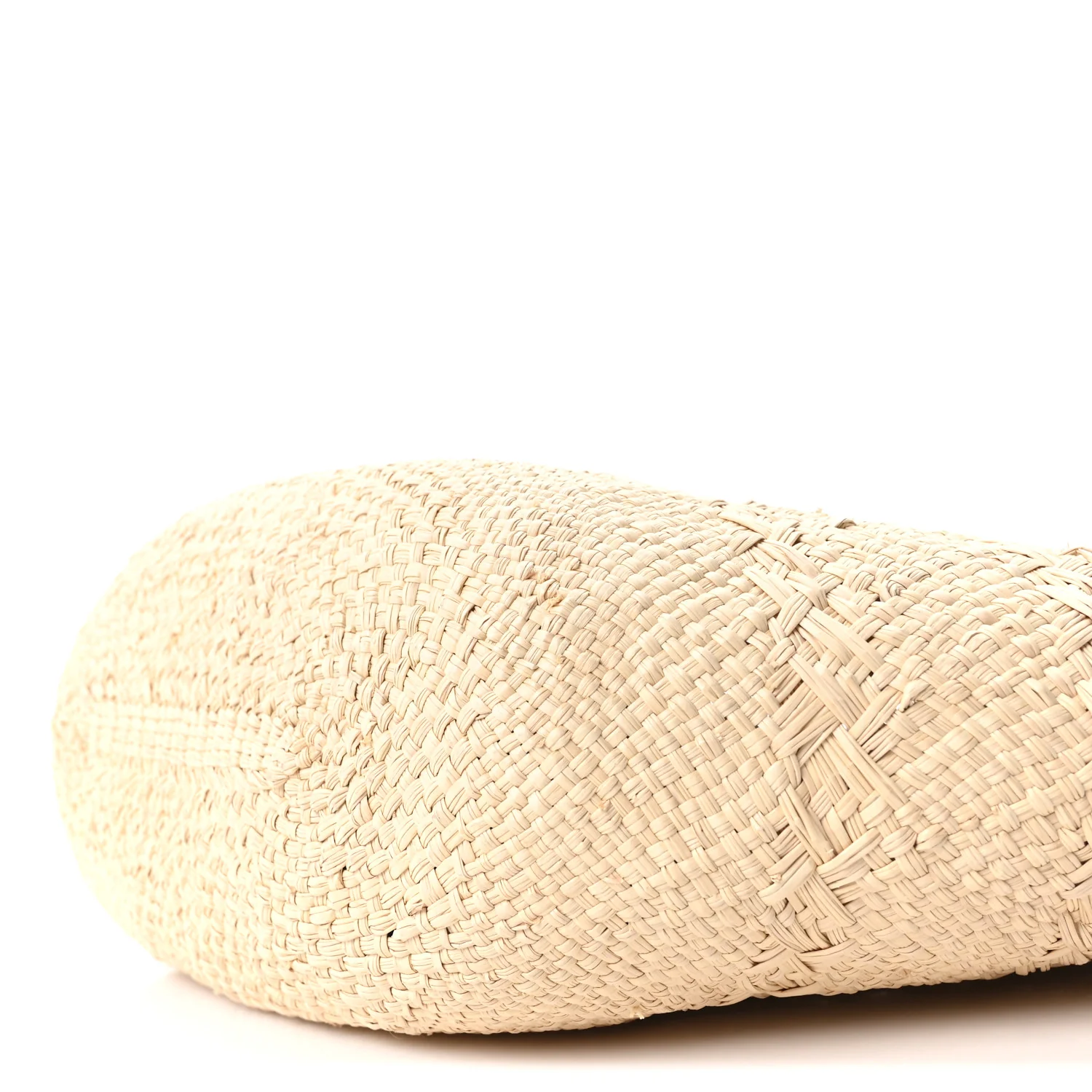 Calfskin Raffia Small Anagram Basket Tote Bag Natural Tan - Image 16