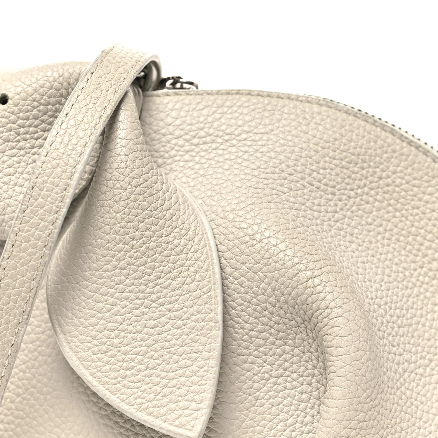 Calfskin Shearling Mini Bunny Crossbody Bag White - Image 7