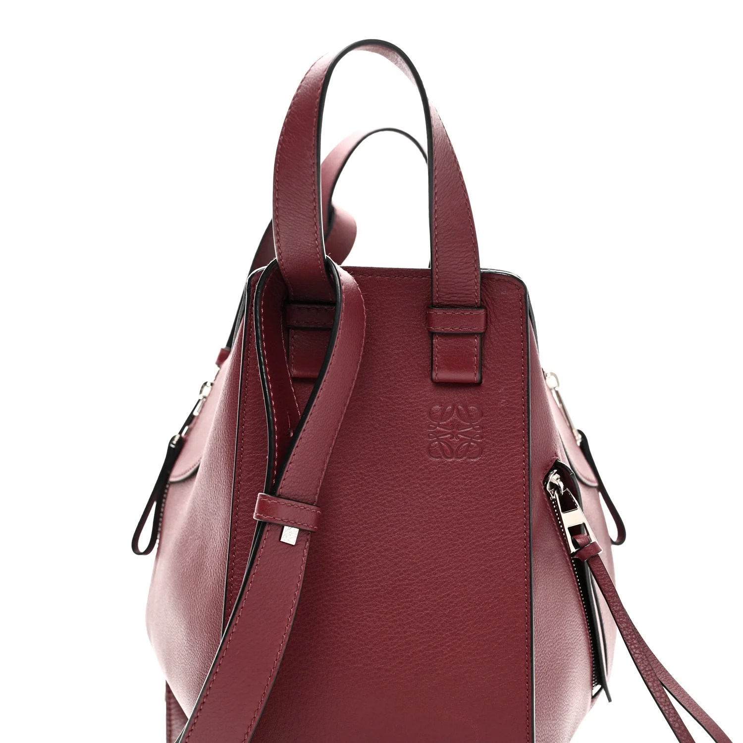 Calfskin Small Hammock Shoulder Bag Dark Red - Image 7