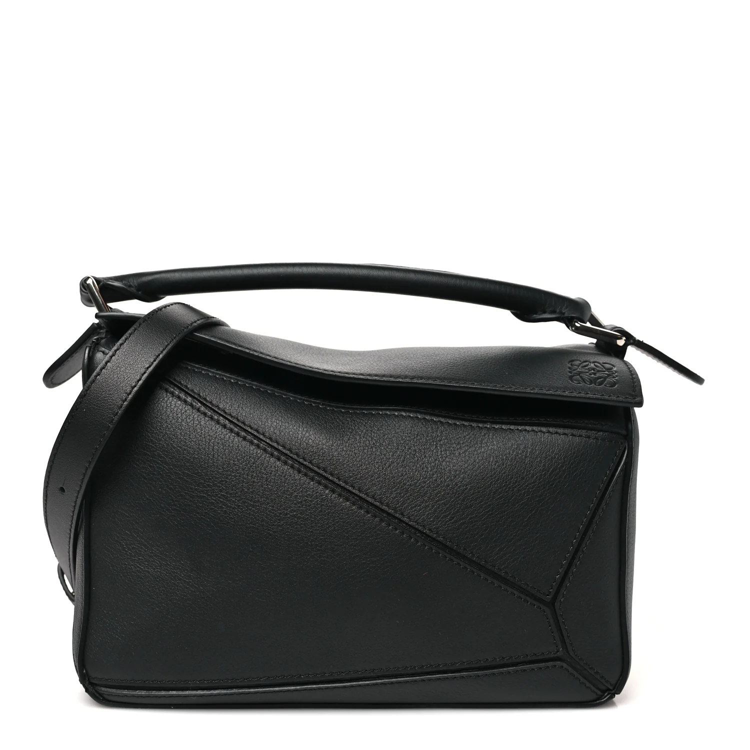 Calfskin Small Puzzle Bag Black