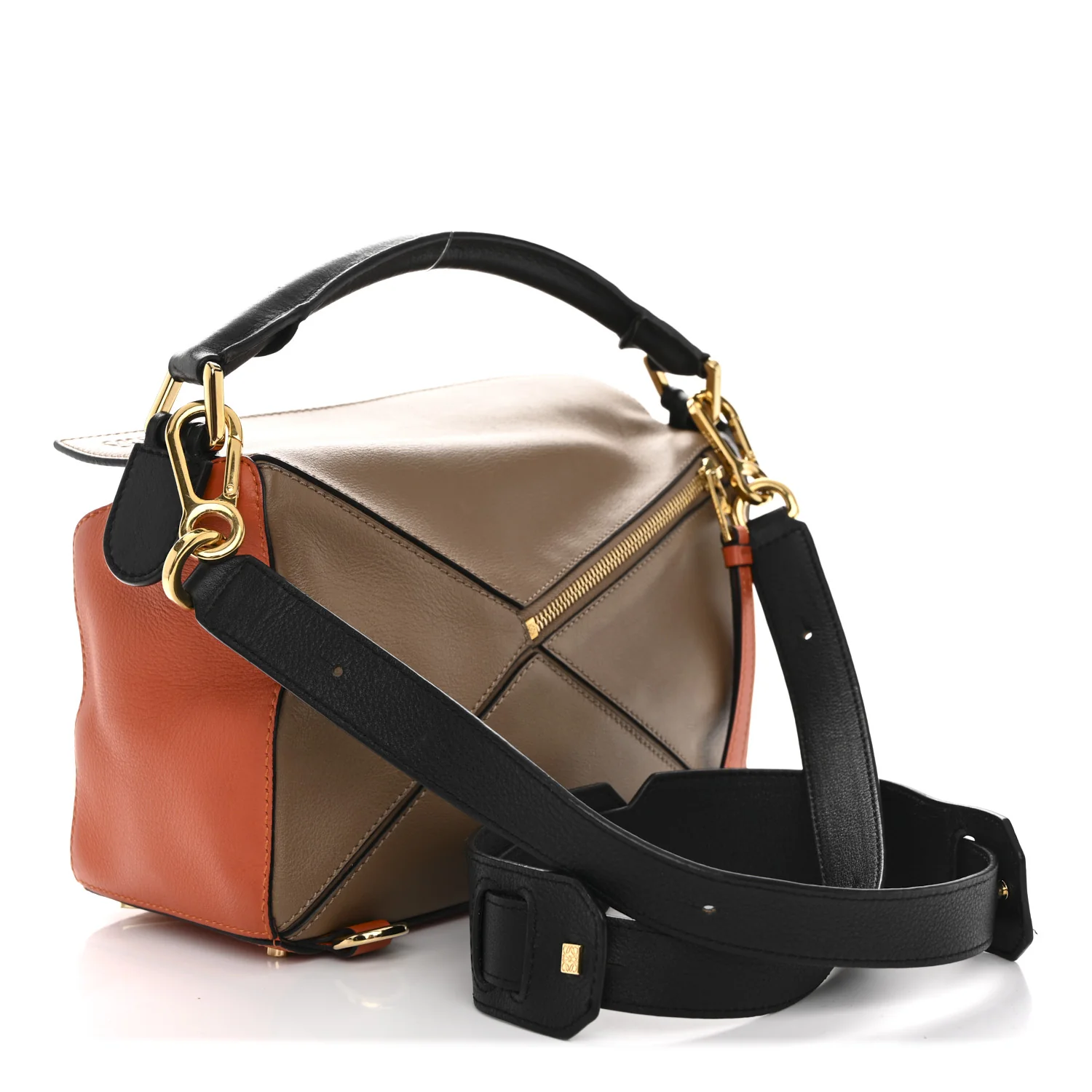 Calfskin Small Puzzle Bag Mink Coral Black - Image 3