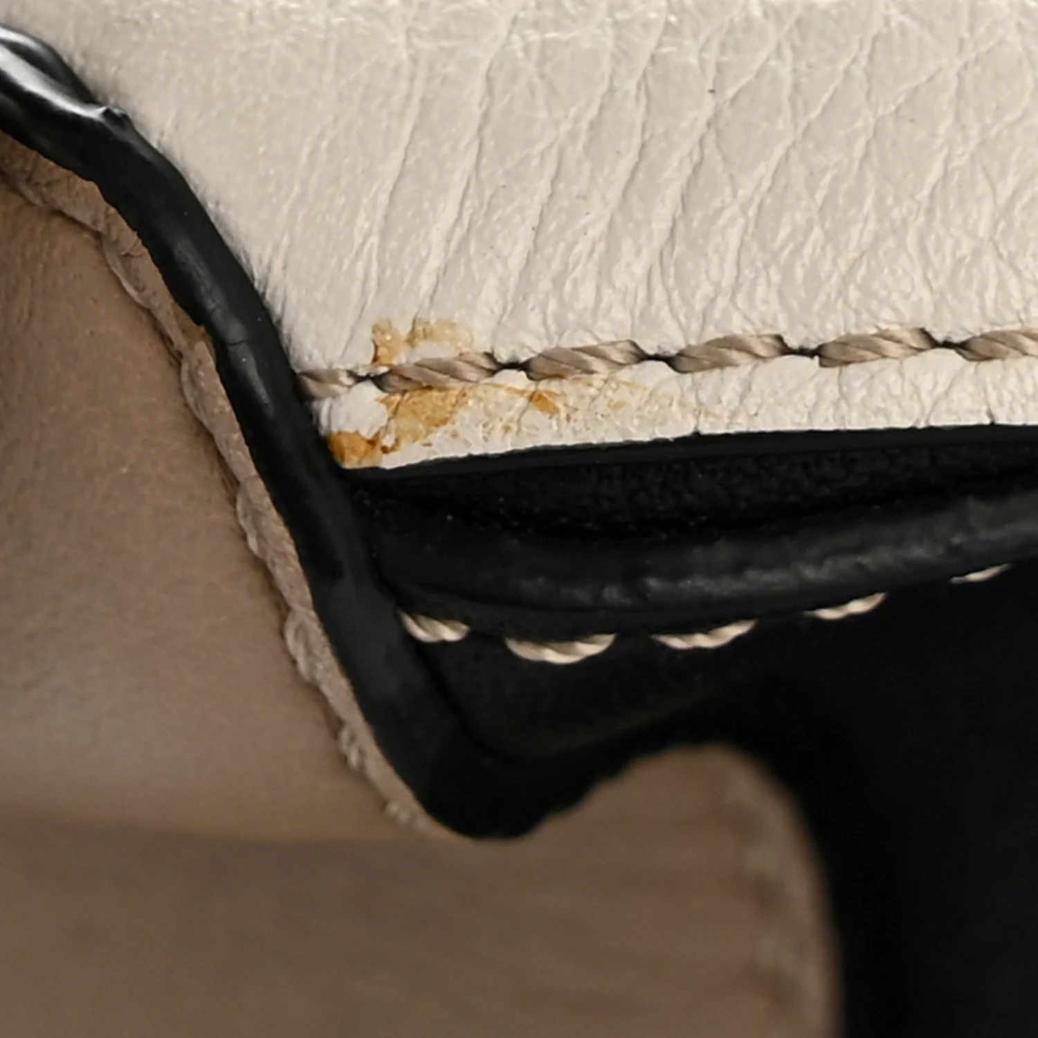 Calfskin Small Puzzle Bag Sand Soft White Black - Image 14