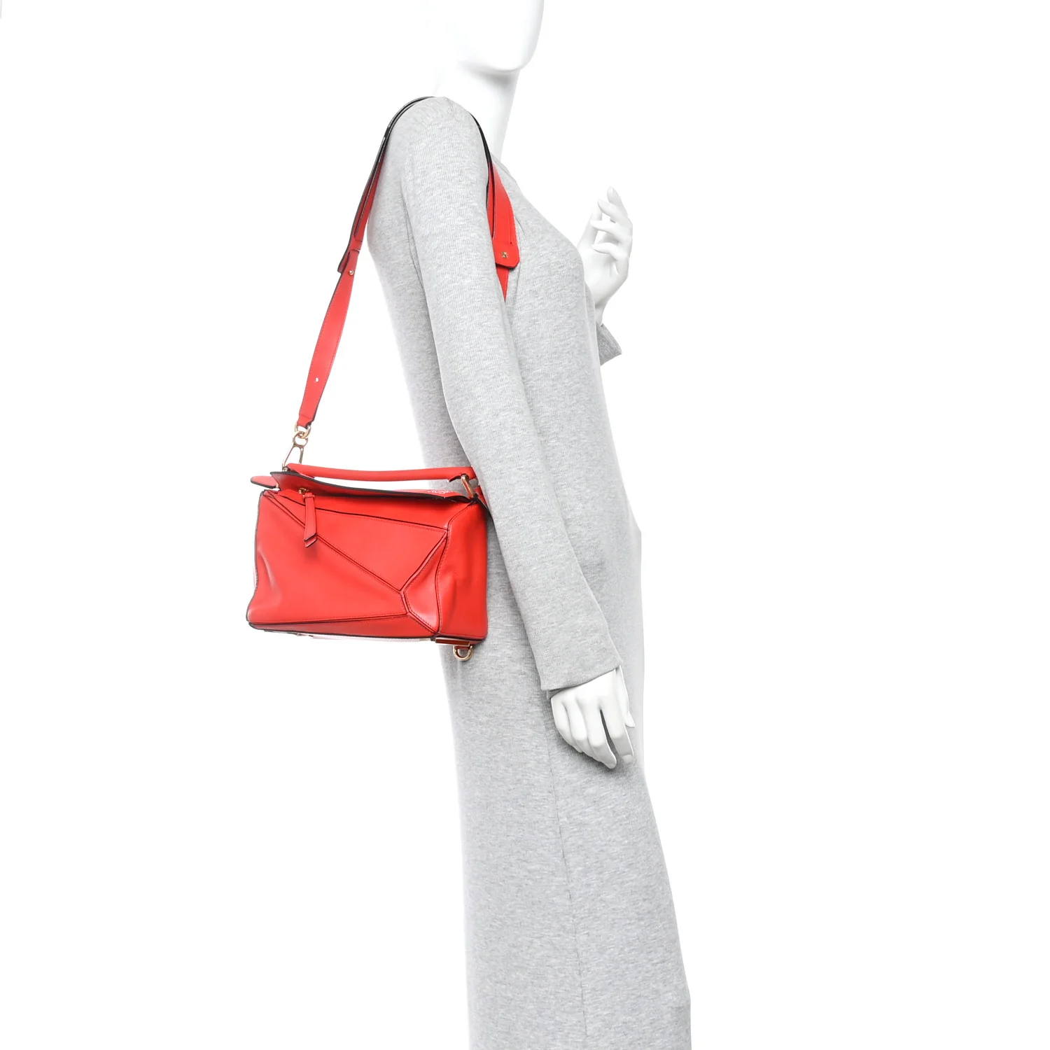 Calfskin Small Puzzle Bag Scarlet - Image 2