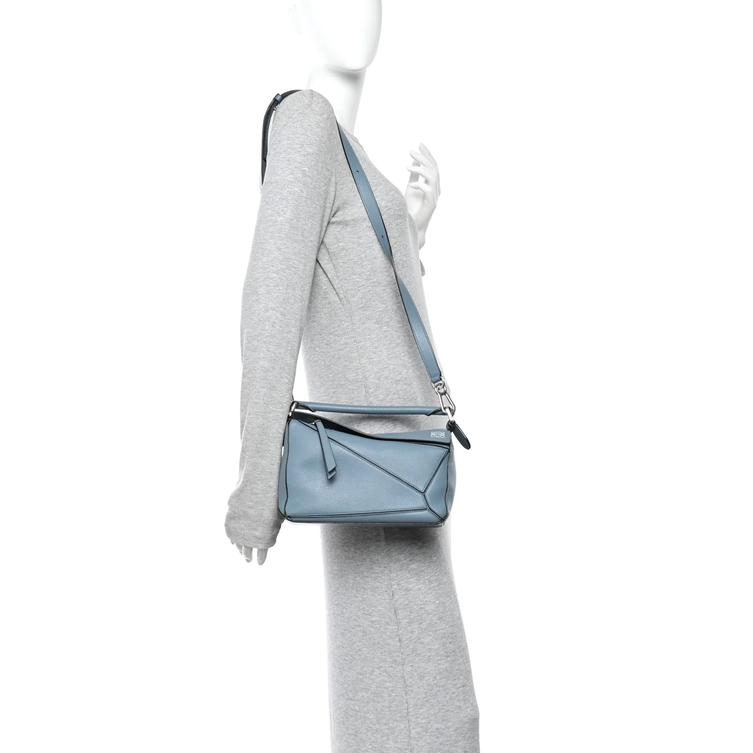 Calfskin Small Puzzle Bag Stone Blue - Image 2
