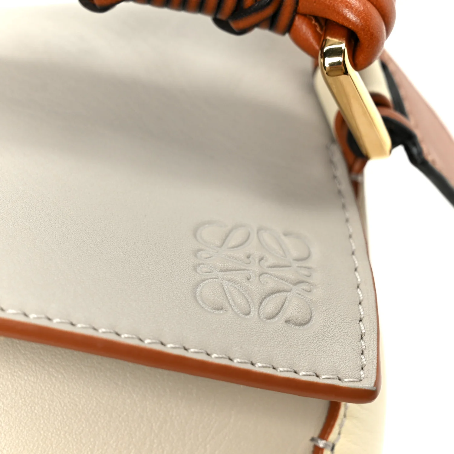 Calfskin Small Puzzle Edge Bag Ghost Soft White - Image 8