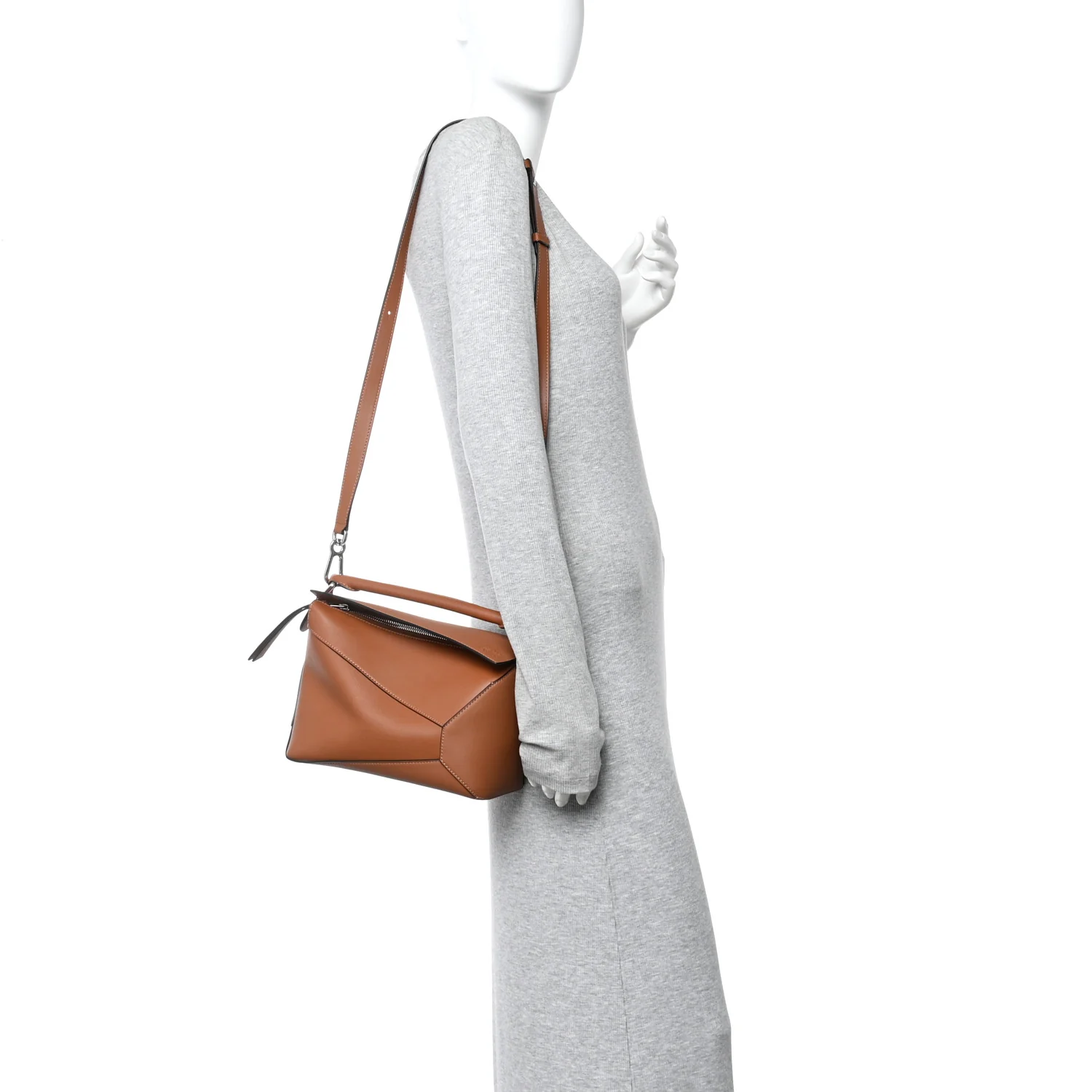 Calfskin Small Puzzle Edge Bag Tan - Image 2