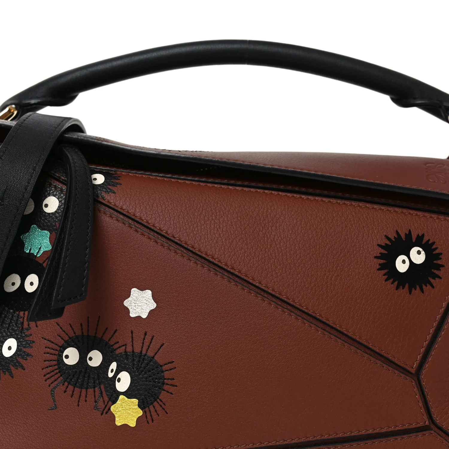 Calfskin Spirited Away Print Small Puzzle Bag Gold - Image 7