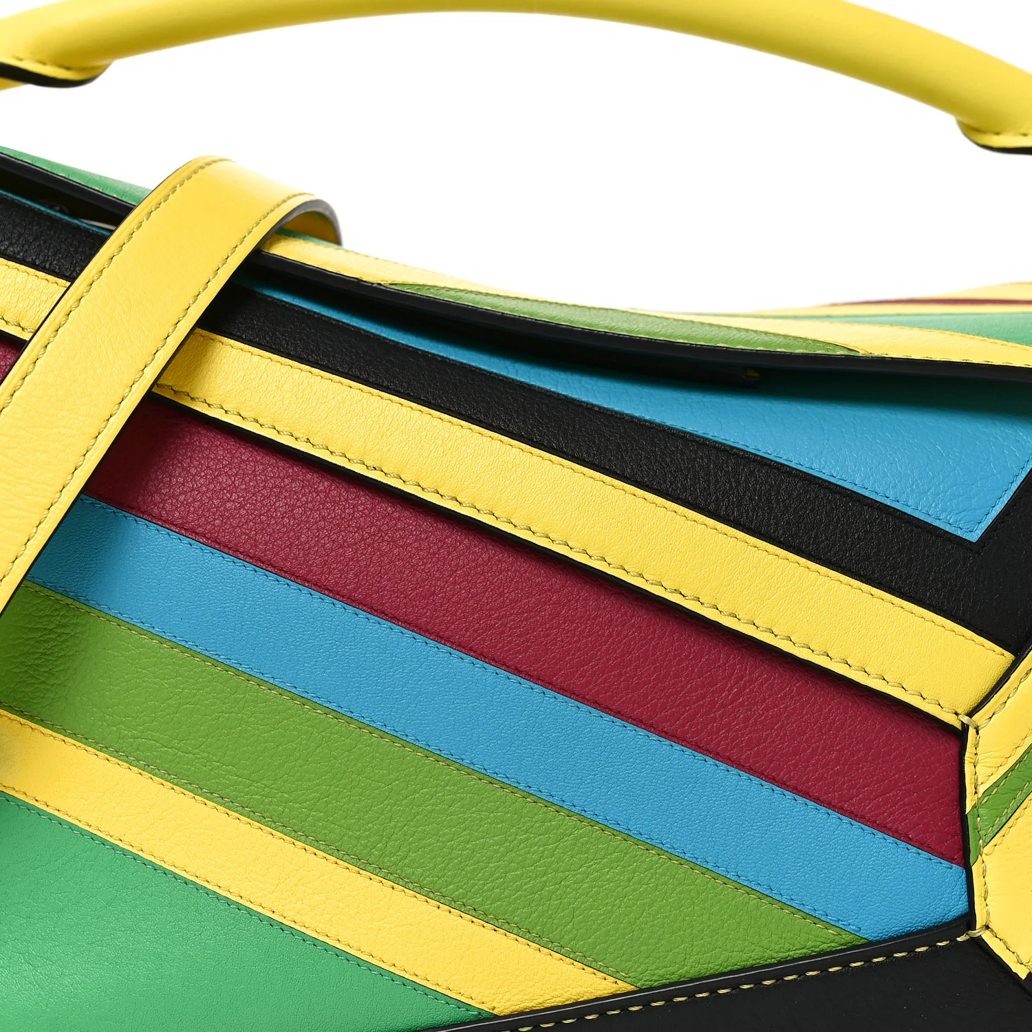 Calfskin Stripe Small Puzzle Edge Bag Multicolor - Image 6