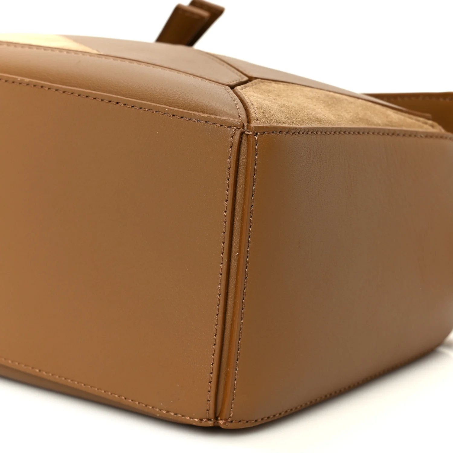 Calfskin Suede Small Puzzle Bag Oak - Image 11