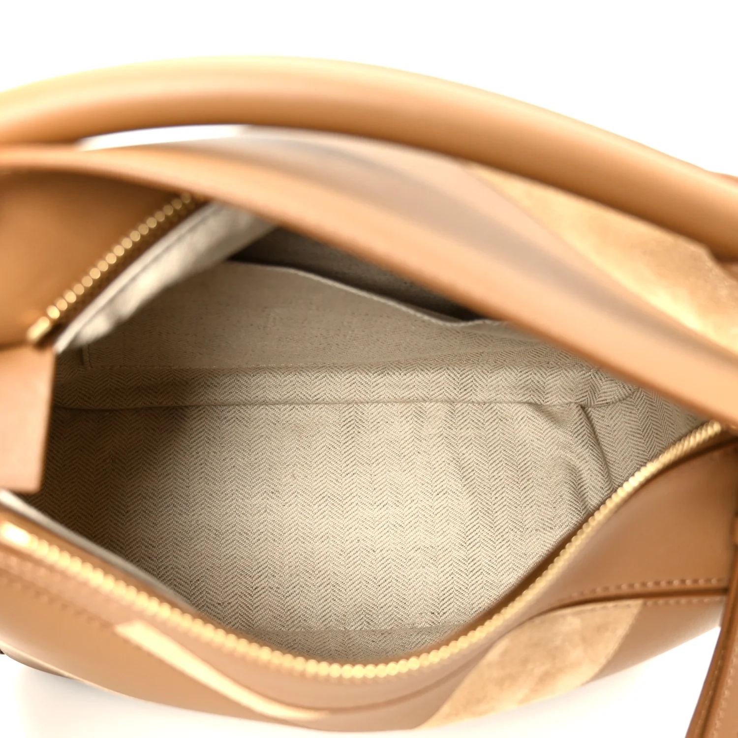 Calfskin Suede Small Puzzle Bag Oak - Image 5