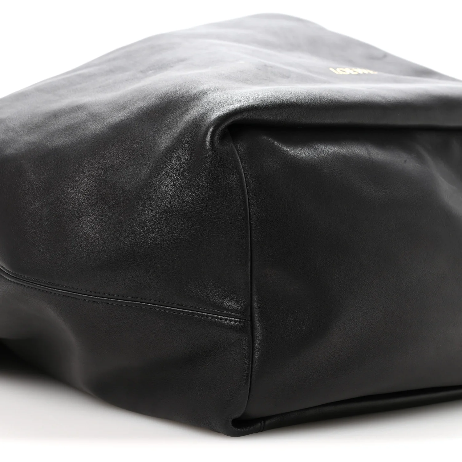 Calfskin XL Squeeze Cord Bag Black - Image 7