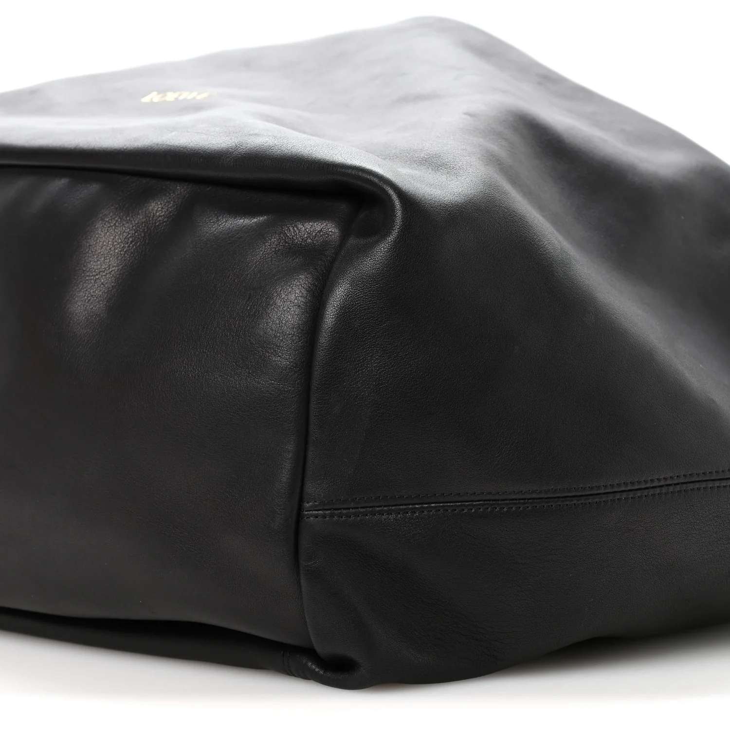 Calfskin XL Squeeze Cord Bag Black - Image 8