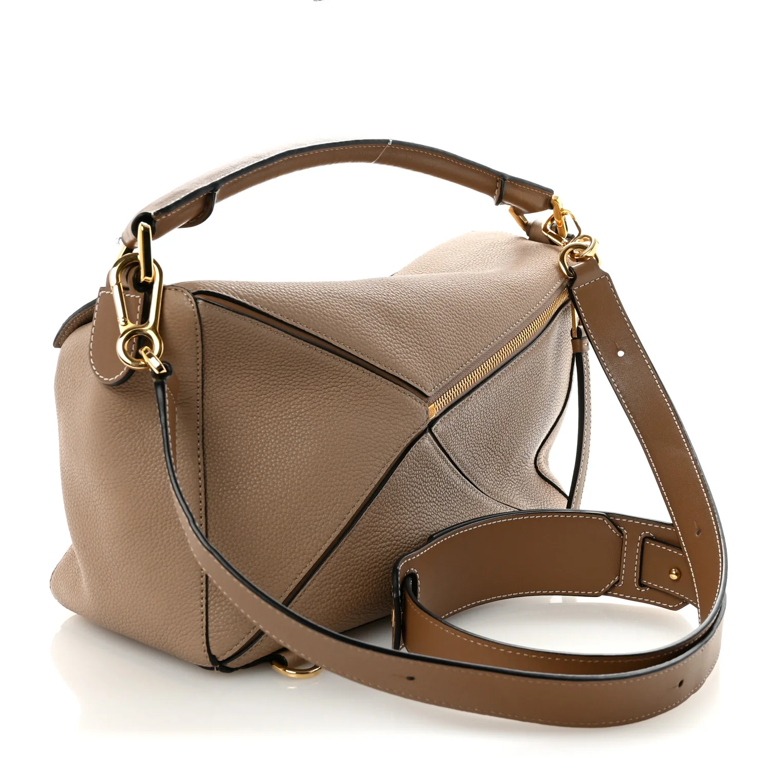 Grained Calfskin Medium Puzzle Bag Sand Mink - Image 3