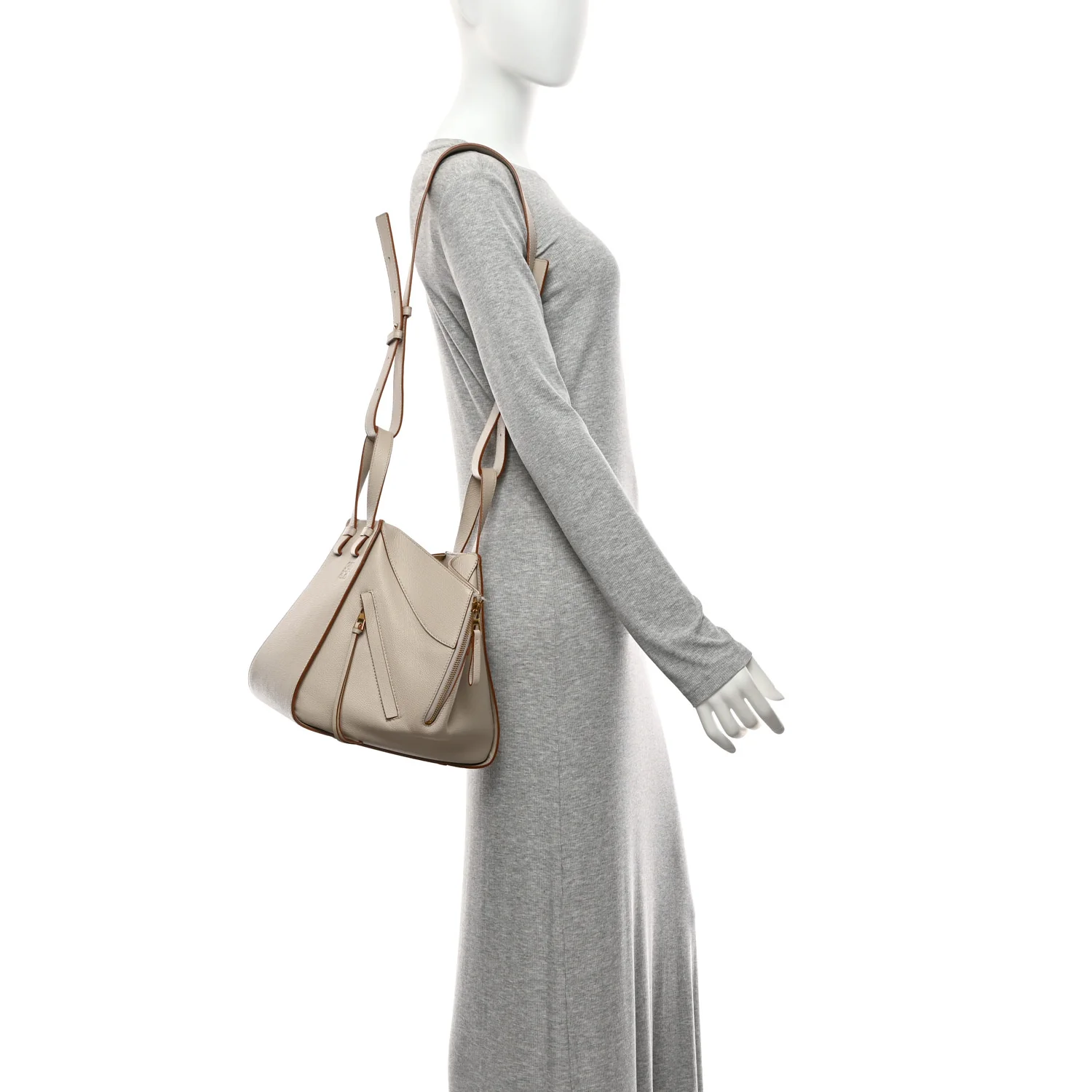 Grained Calfskin Small Hammock Shoulder Bag Light Ghost - Image 2