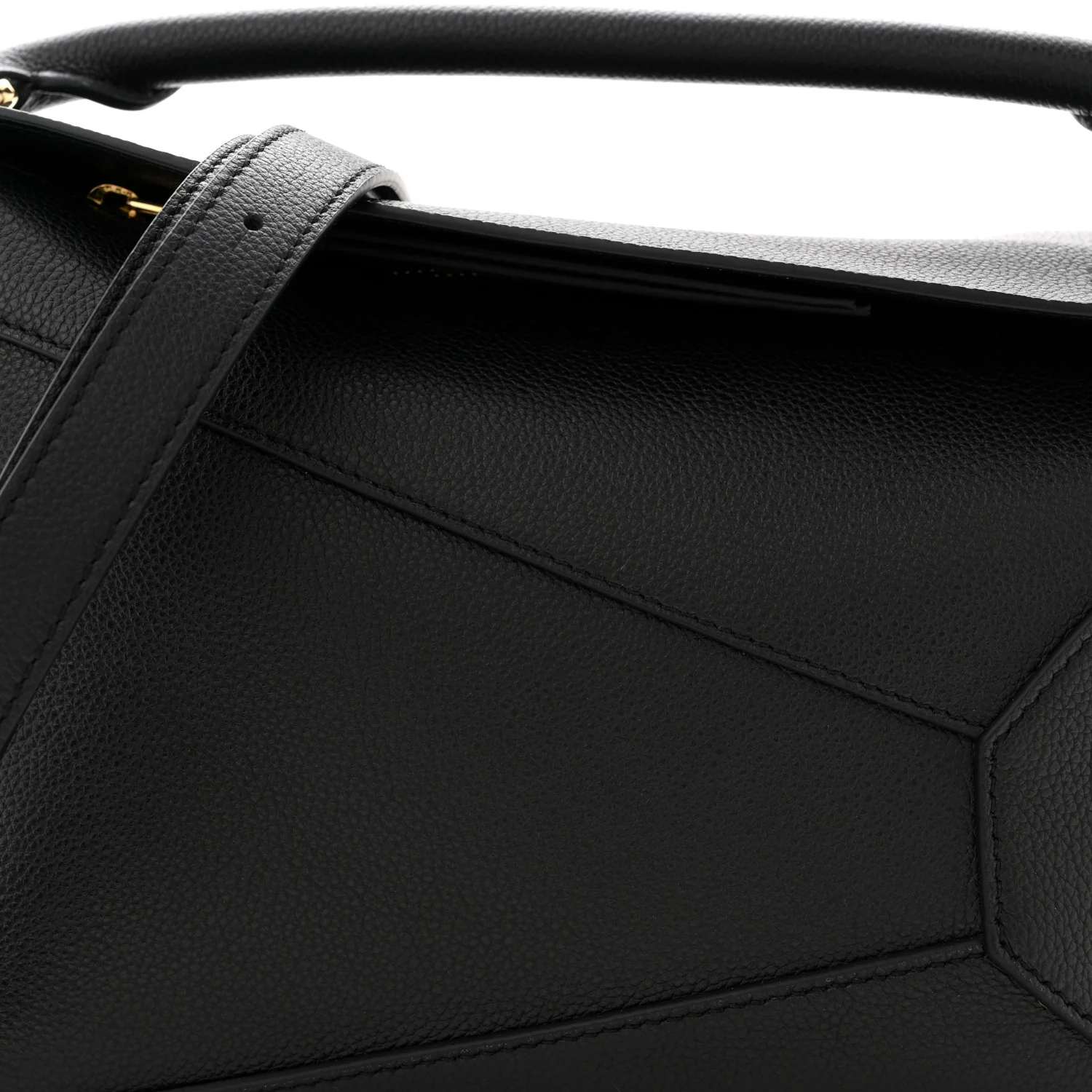 Grained Calfskin Small Puzzle Bag Black - Image 8