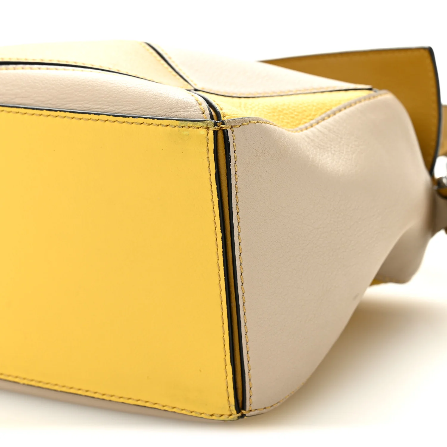 Grained Calfskin Small Puzzle Bag Ocre Yellow - Image 10