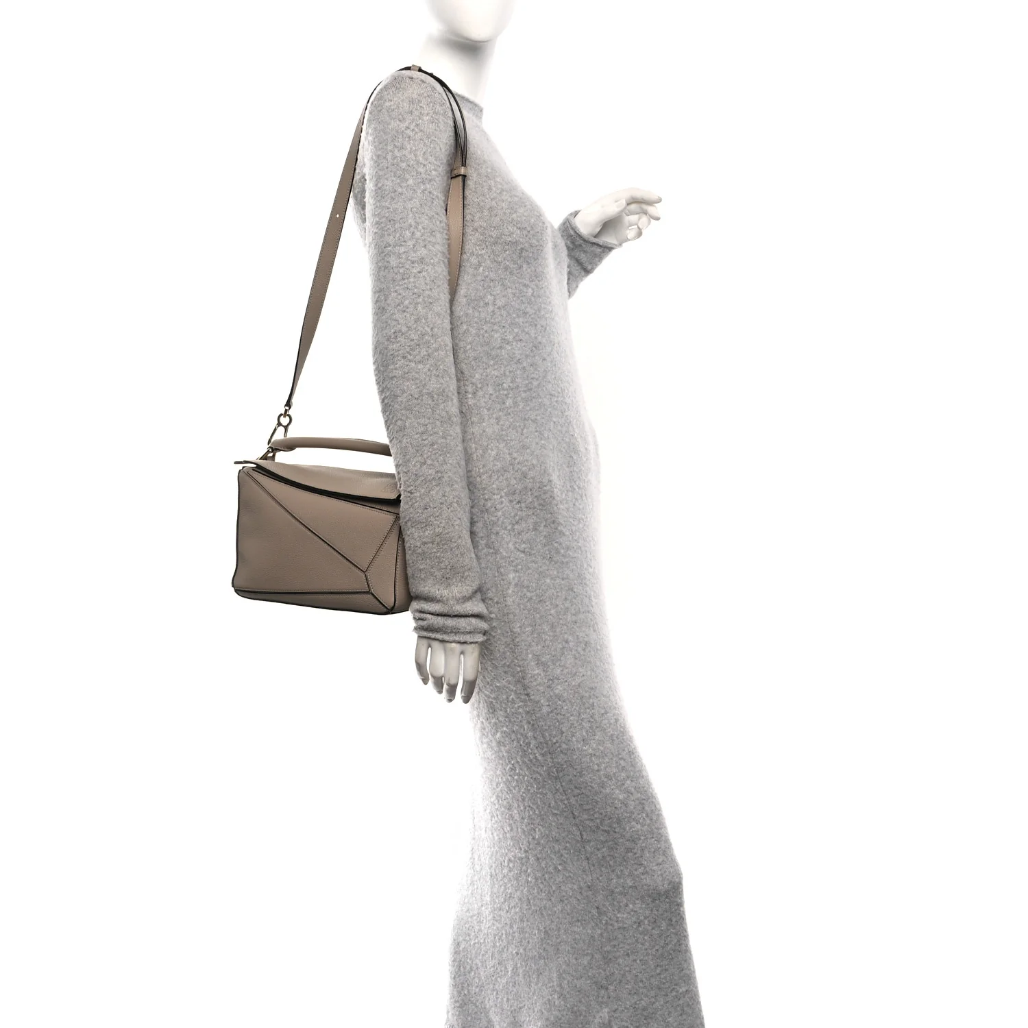 Grained Calfskin Small Puzzle Bag Sand - Image 2