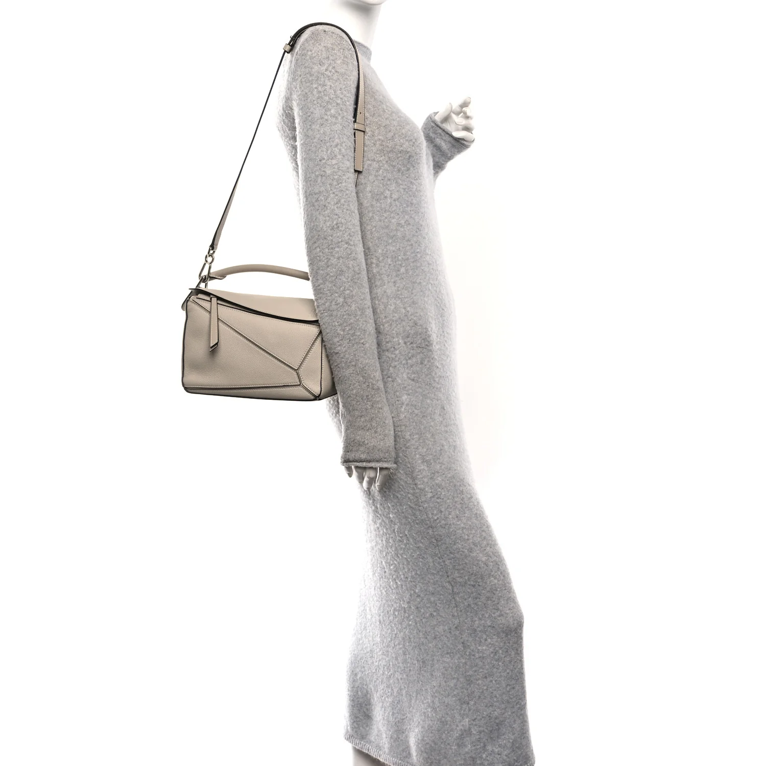 Grained Calfskin Small Puzzle Bag Sand - Image 2