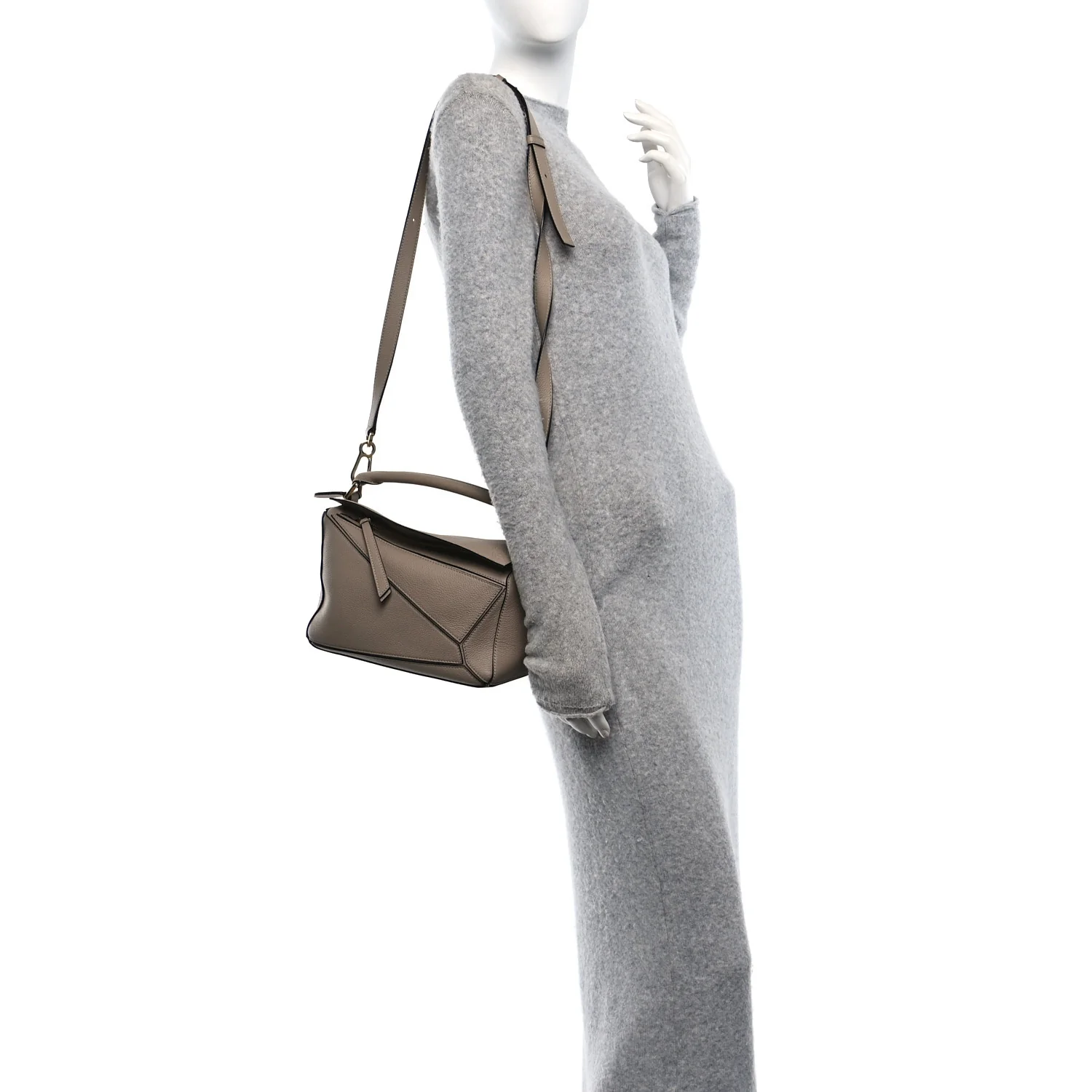 Grained Calfskin Small Puzzle Bag Sand - Image 2