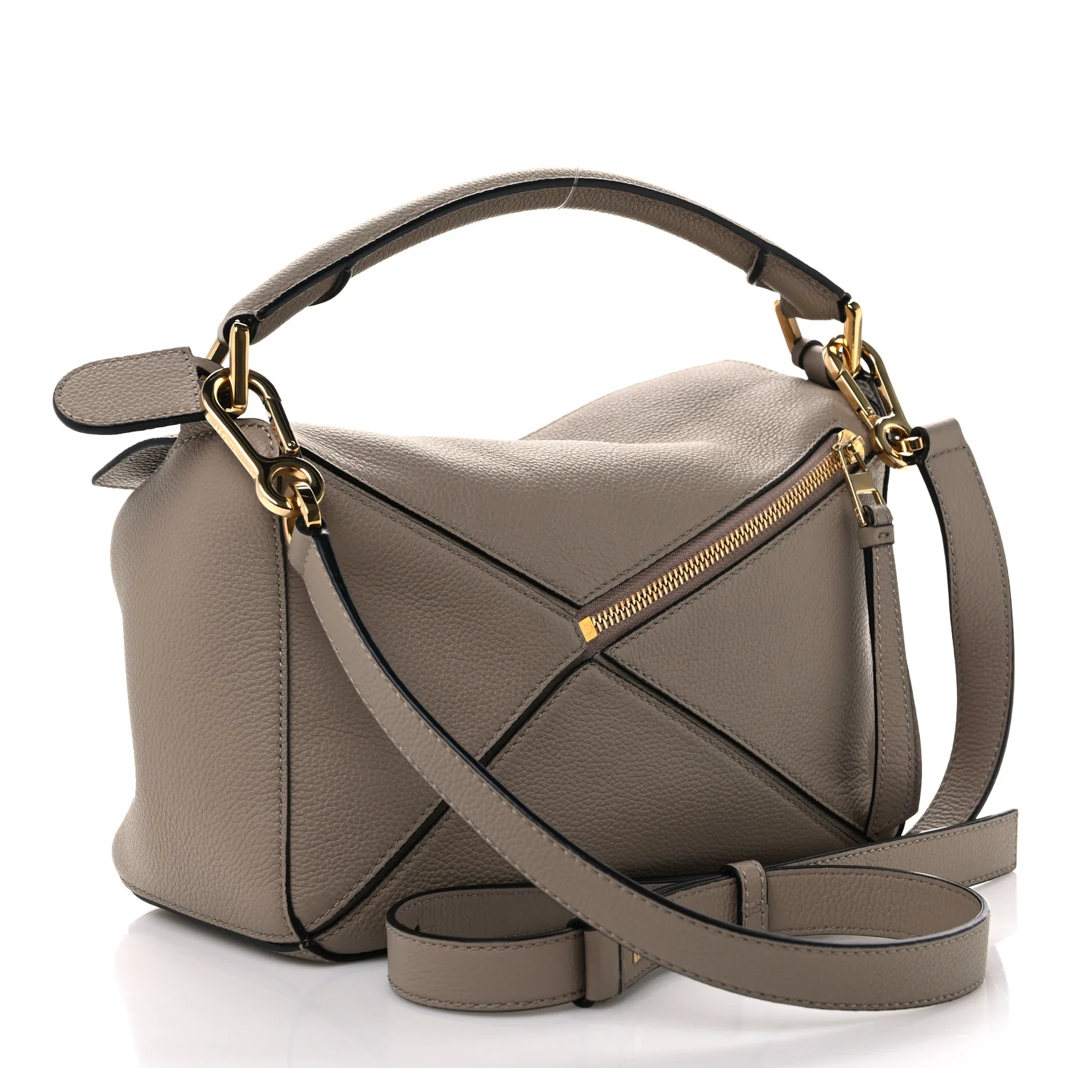 Grained Calfskin Small Puzzle Bag Sand - Image 3