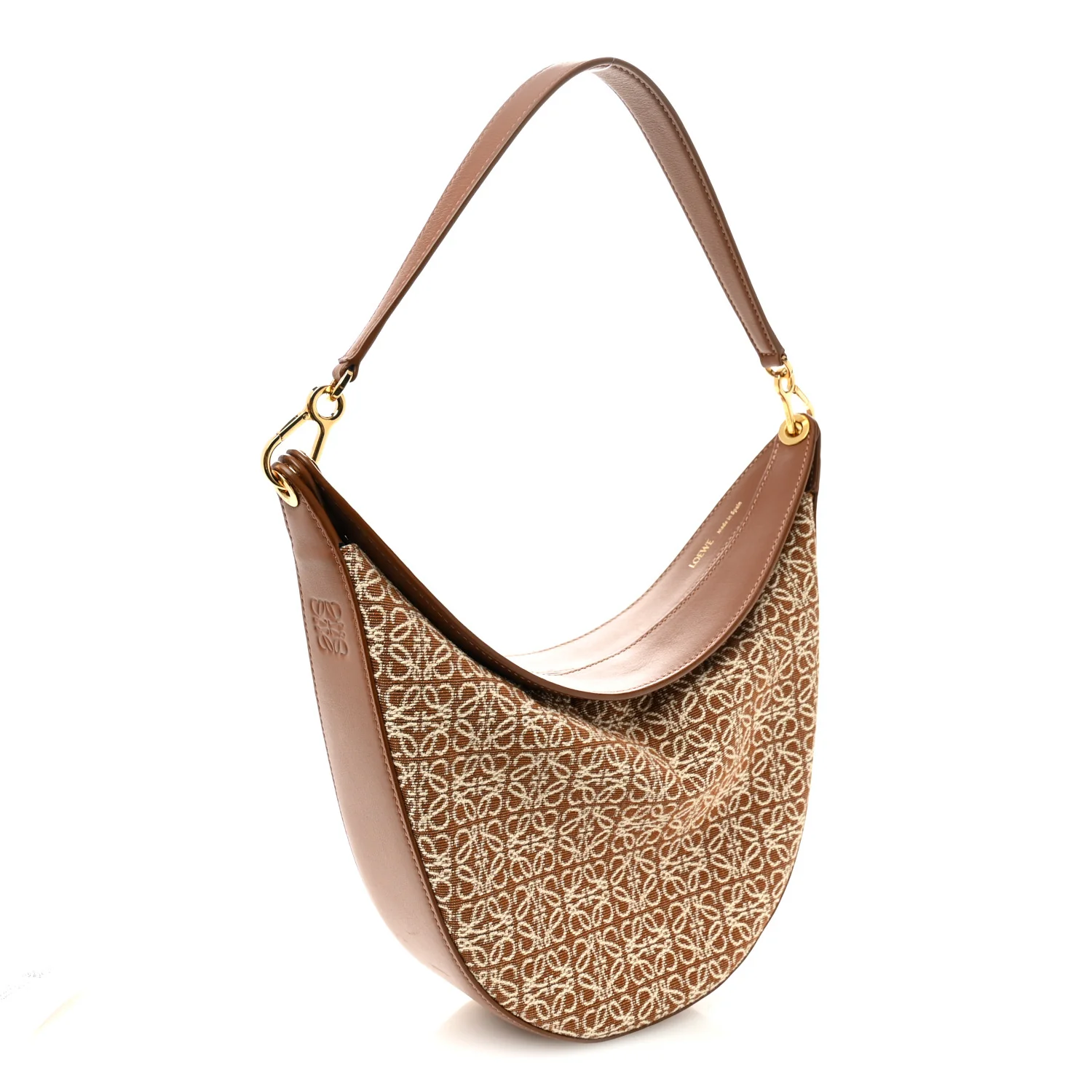 Jacquard Anagram Calfskin Luna Bag Tan Pecan - Image 3