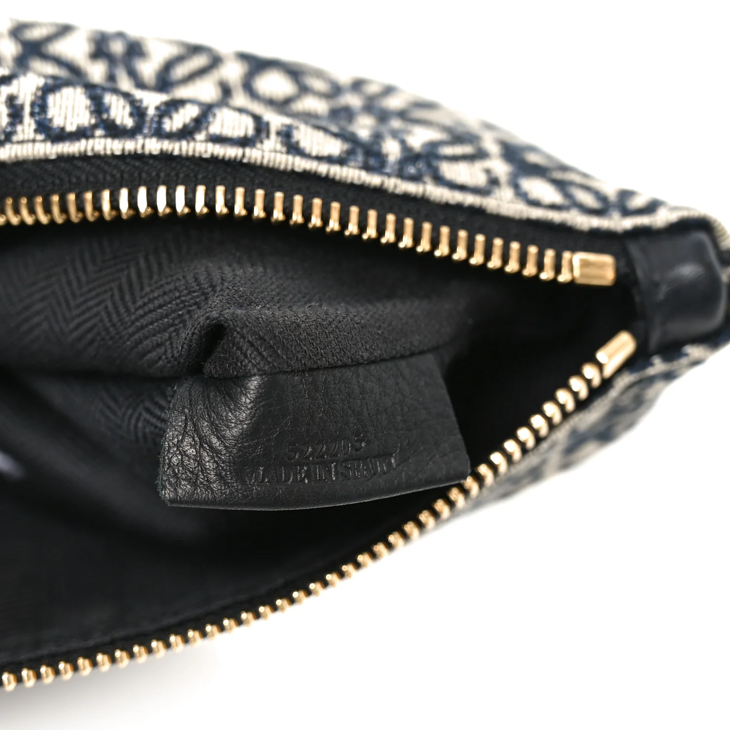Jacquard Anagram Calfskin Pouch Blue Beige - Image 7