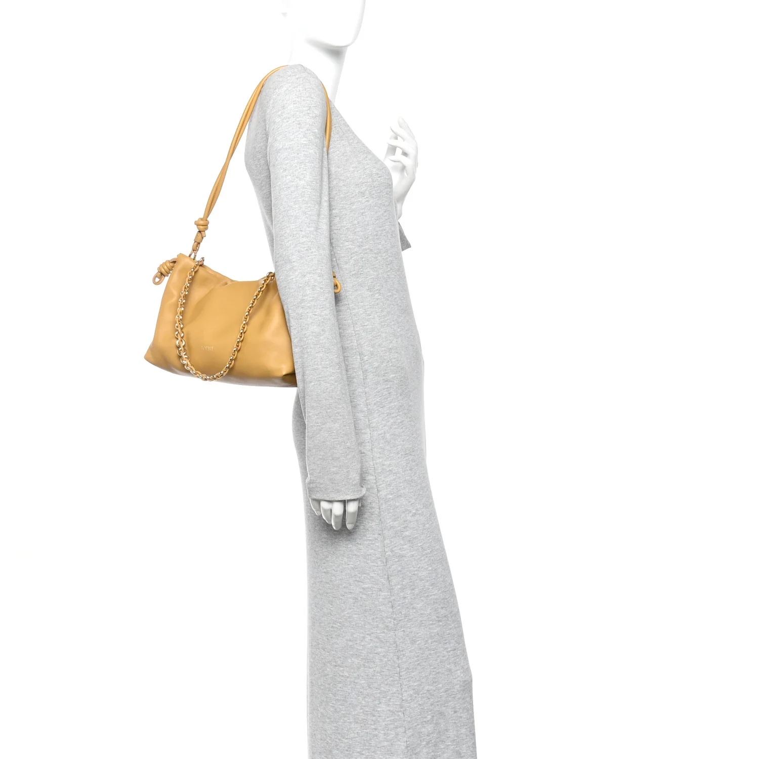 Mellow Nappa Donut Medium Chain Flamenco Knot Clutch Sahara - Image 2