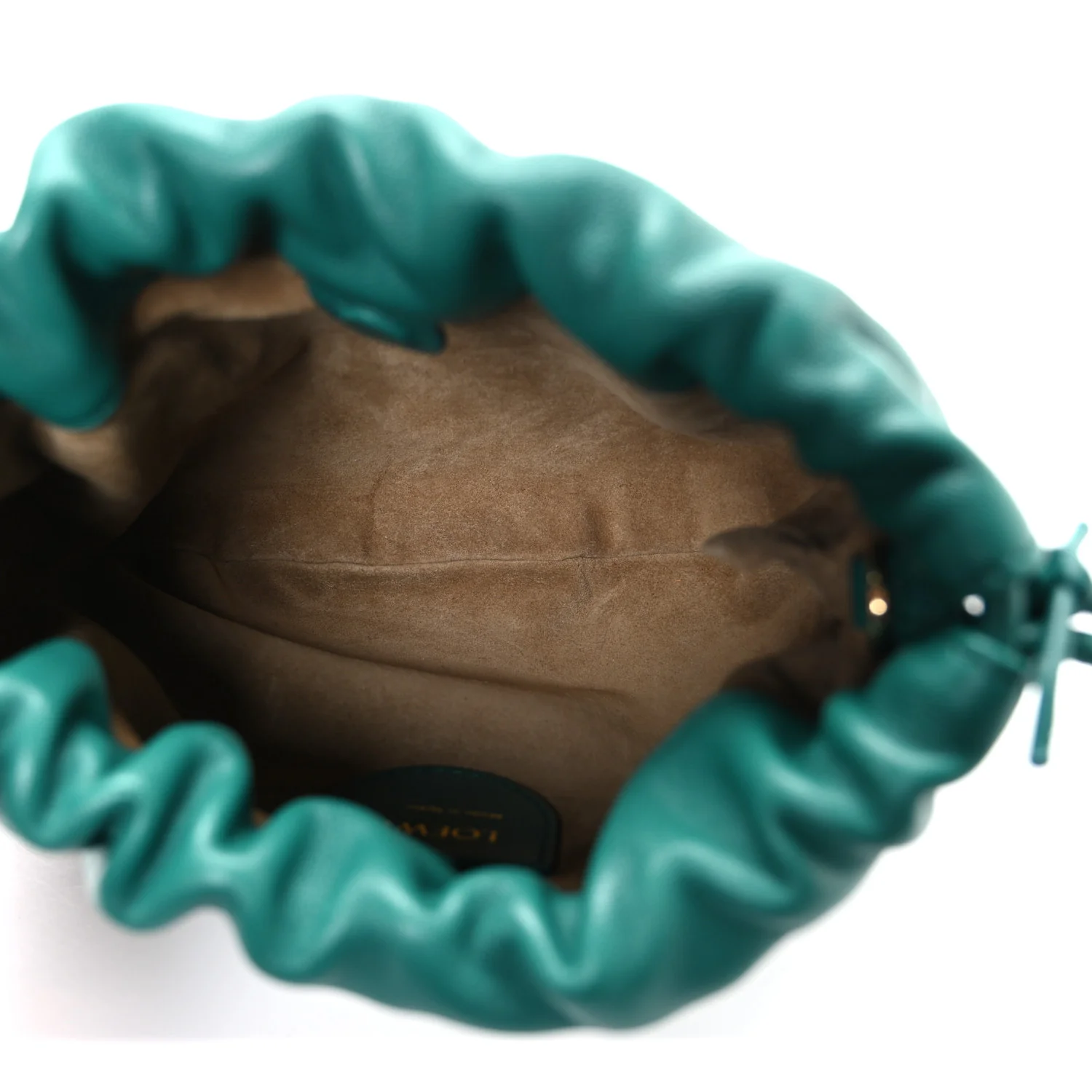 Mellow Nappa Lambskin Jade Mini Flamenco Knot Clutch Emerald Green - Image 5