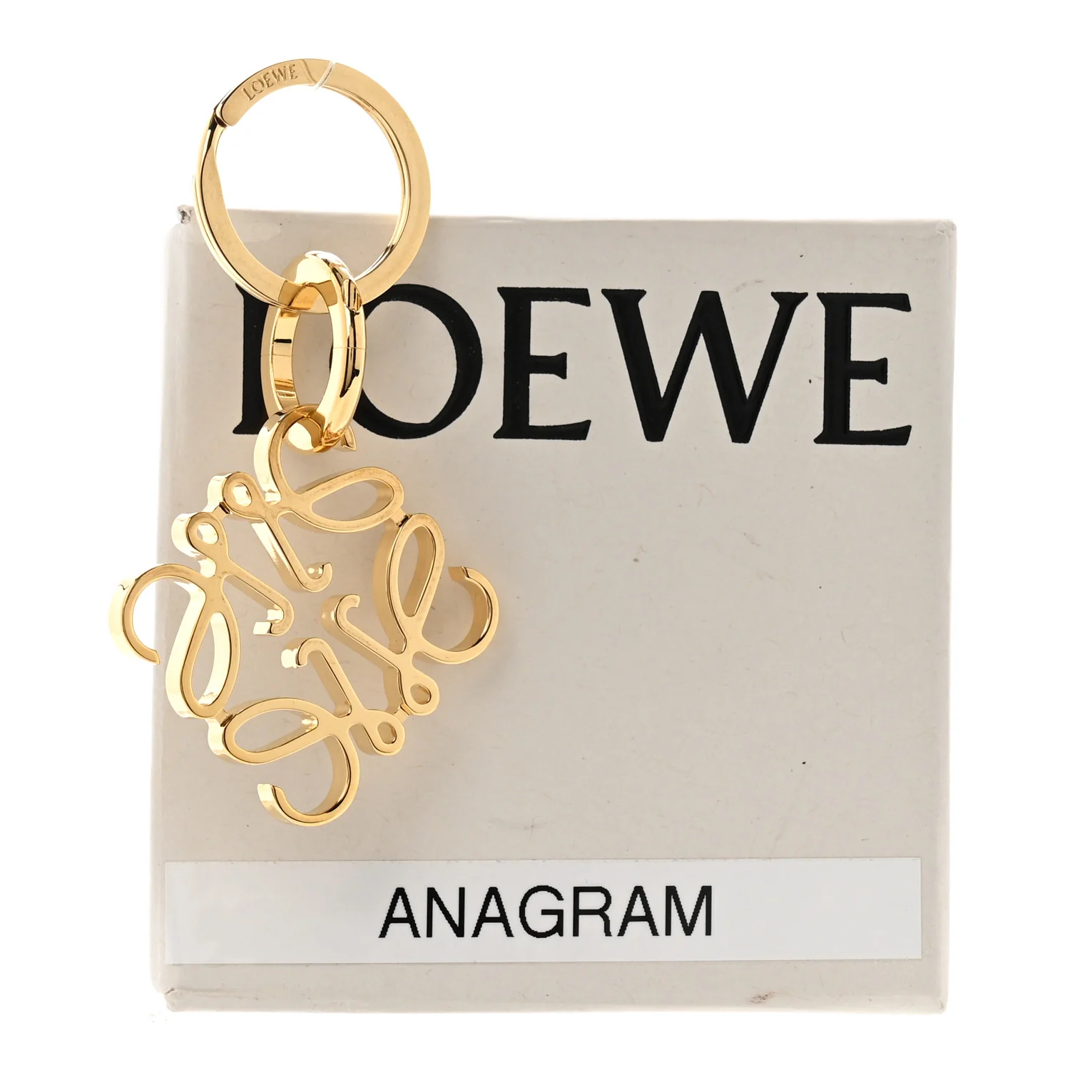 Metal Anagram Bag Charm Key Holder Gold - Image 4