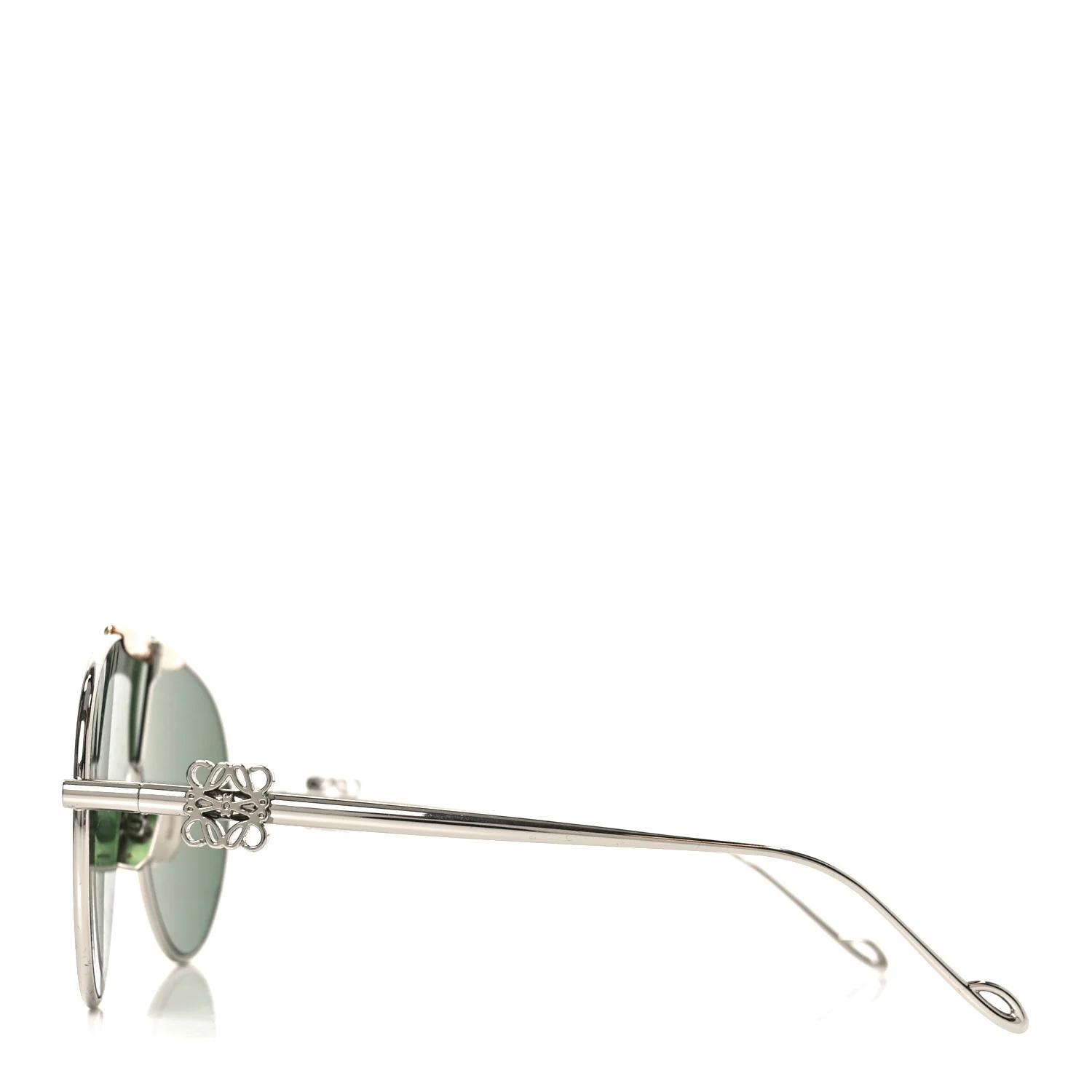 Metal Anagram Spoiler Aviator Oversized Sunglasses LW40111U Gold Silver - Image 3