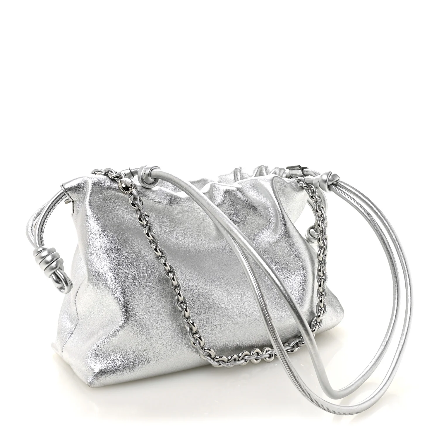 Metallic Nappa Donut Chain Flamenco Knot Silver - Image 2