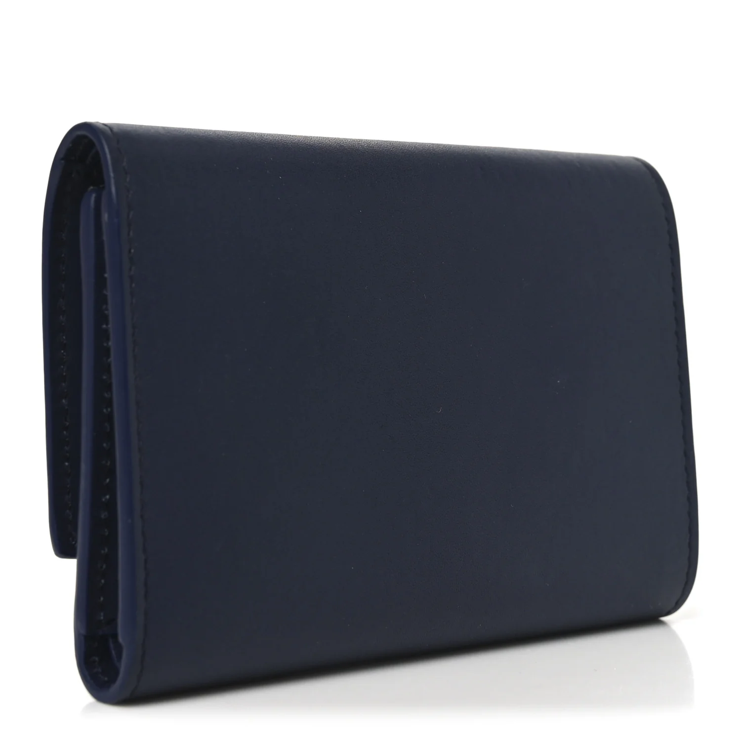 Nappa Calfskin Small Vertical Wallet Navy - Image 3