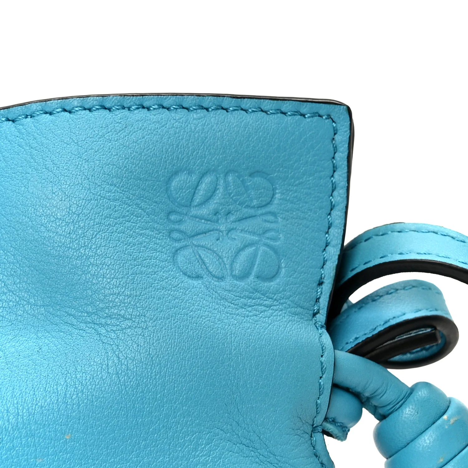 Nappa Flamenco Mini Knot Bag Turquoise - Image 7