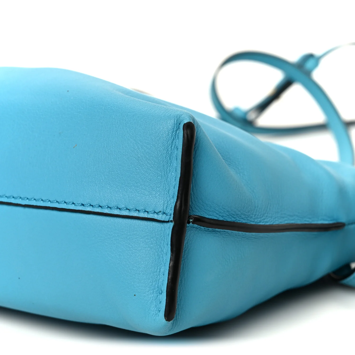 Nappa Flamenco Mini Knot Bag Turquoise - Image 9