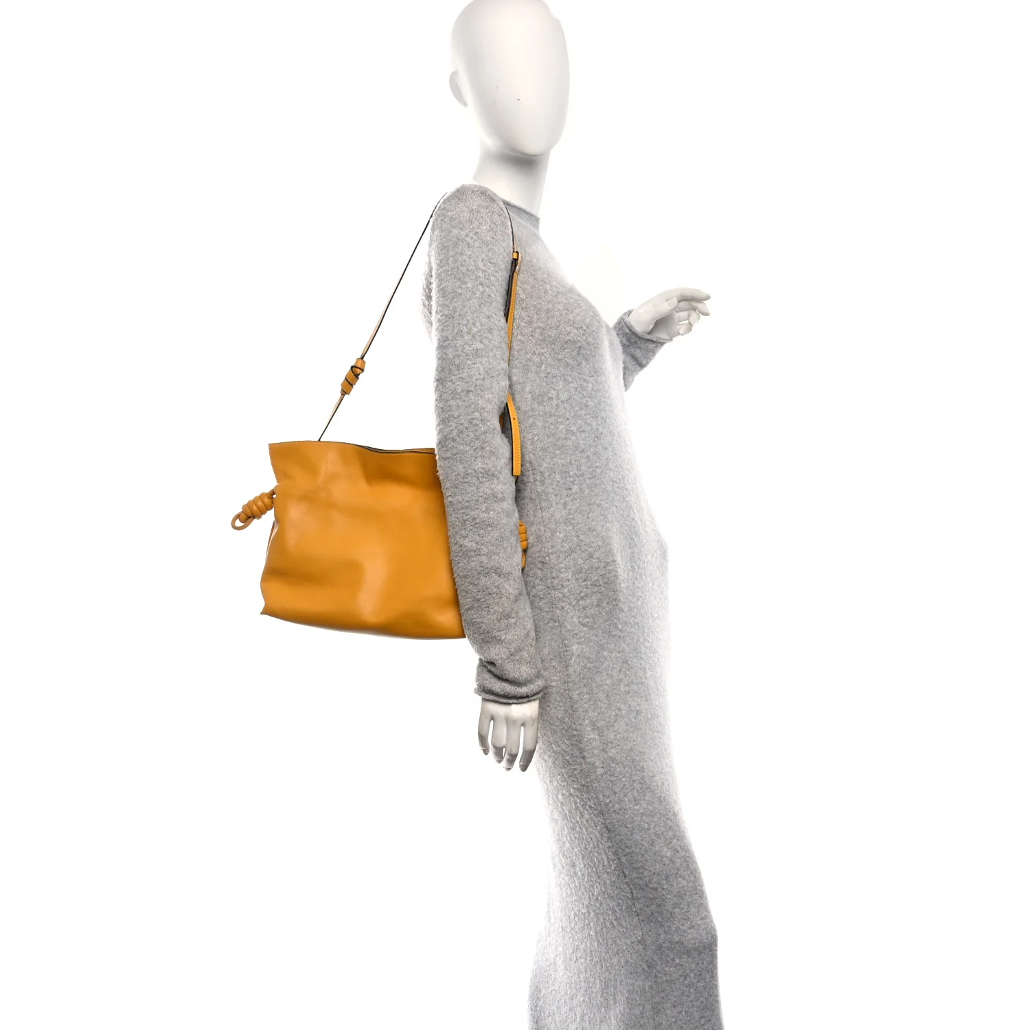 Nappa Medium Flamenco Knot Bag Mustard - Image 2
