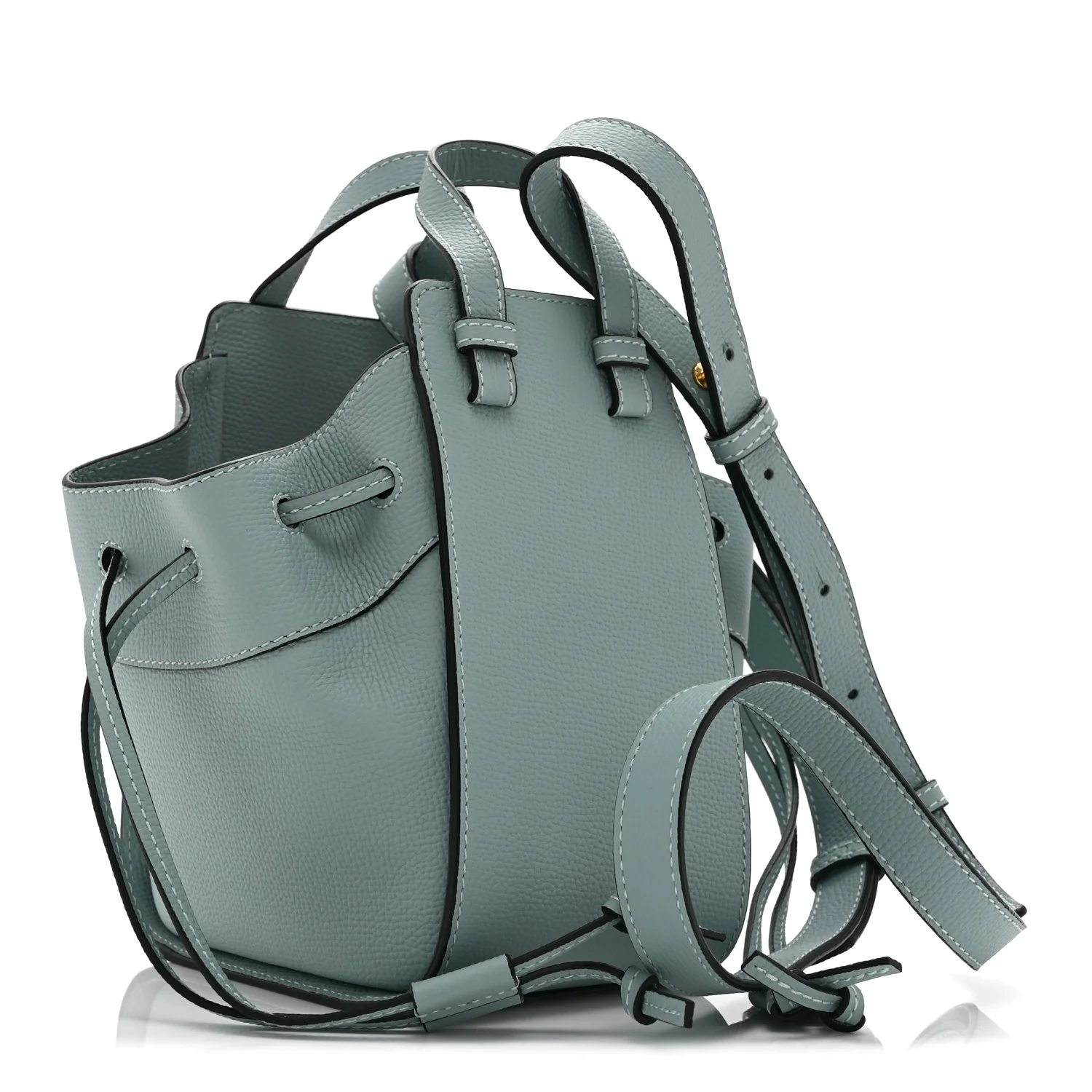 Pebble Grain Calfskin Mini Hammock Shoulder Bag Light Blue - Image 3