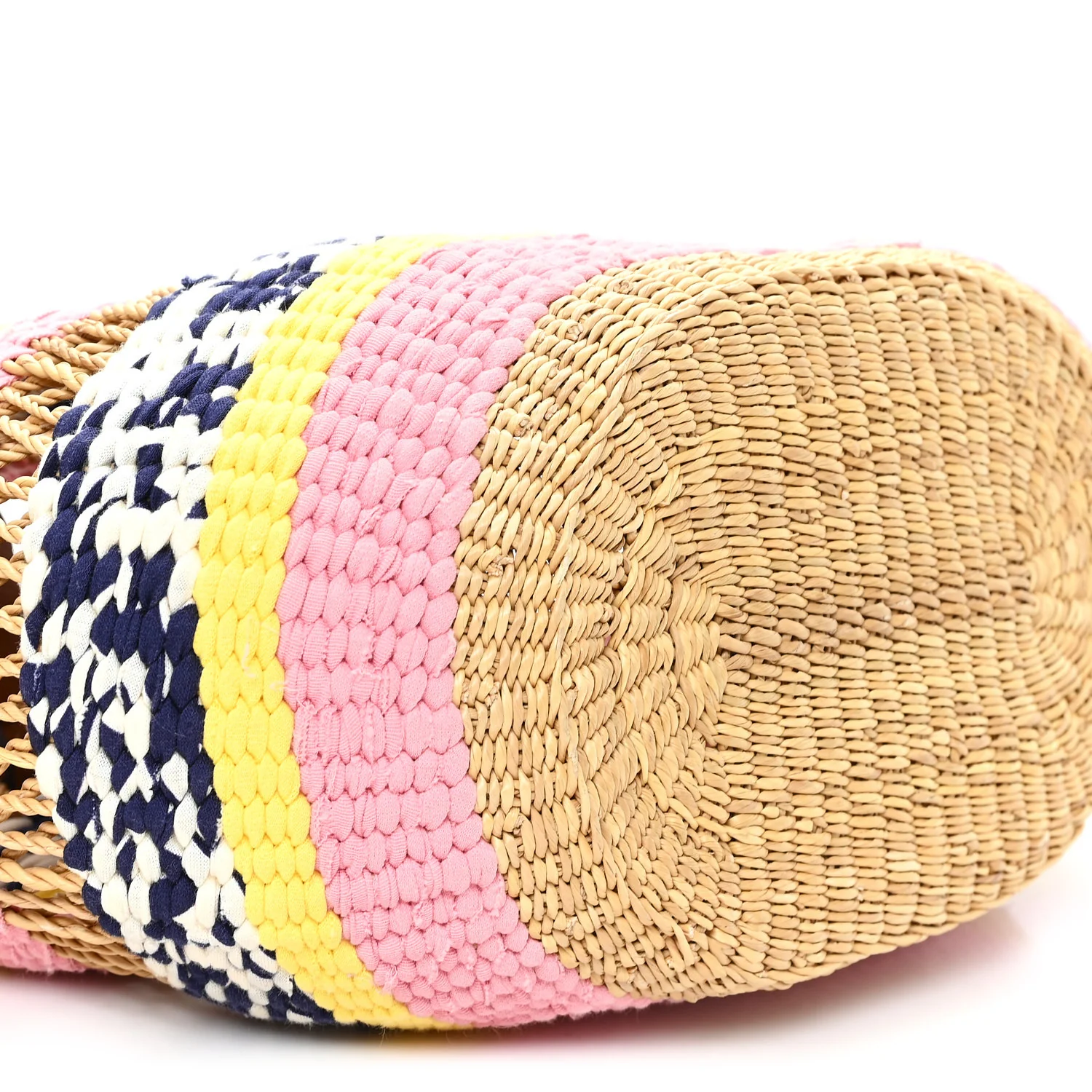 Raffia Anagram Paulas Ibiza Small Basket Tote Bag Natural Pink Tulip - Image 8