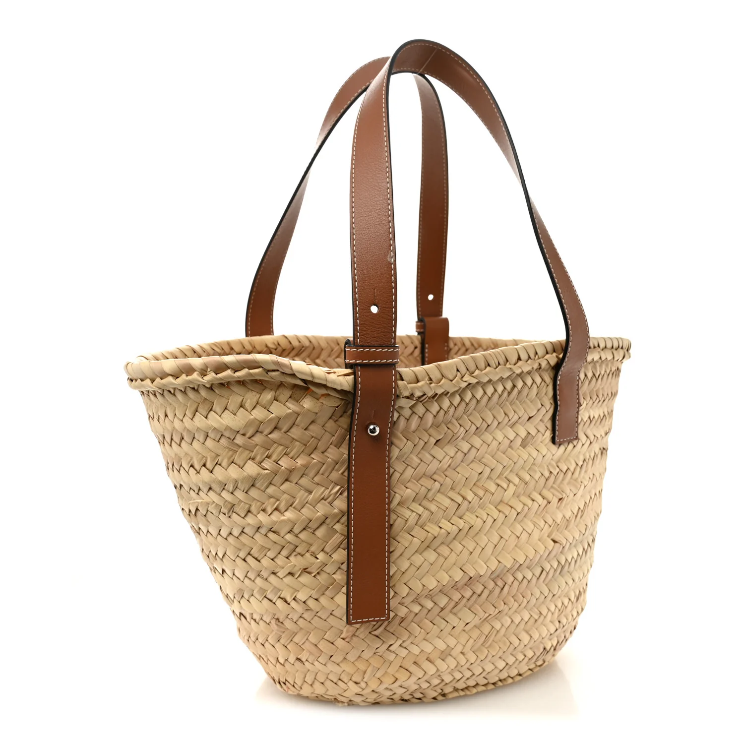 Raffia Basket Tote Bag Natural Tan - Image 3