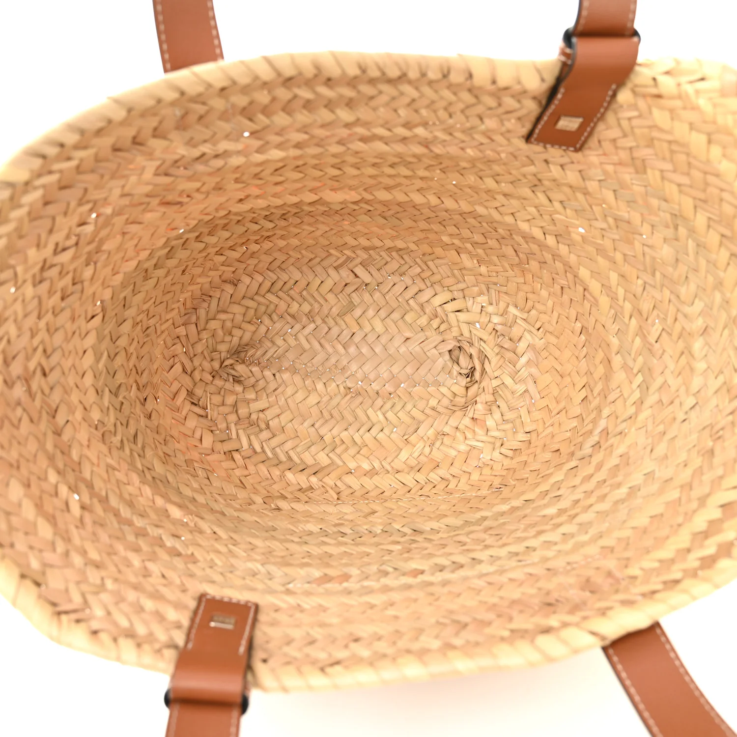 Raffia Basket Tote Bag Natural Tan - Image 5
