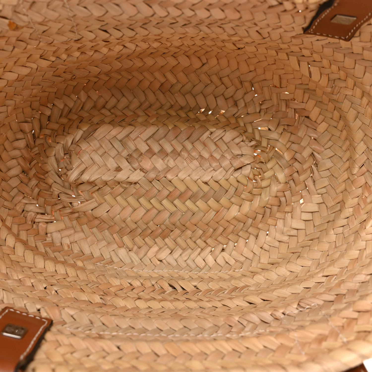 Raffia Basket Tote Bag Natural Tan - Image 5